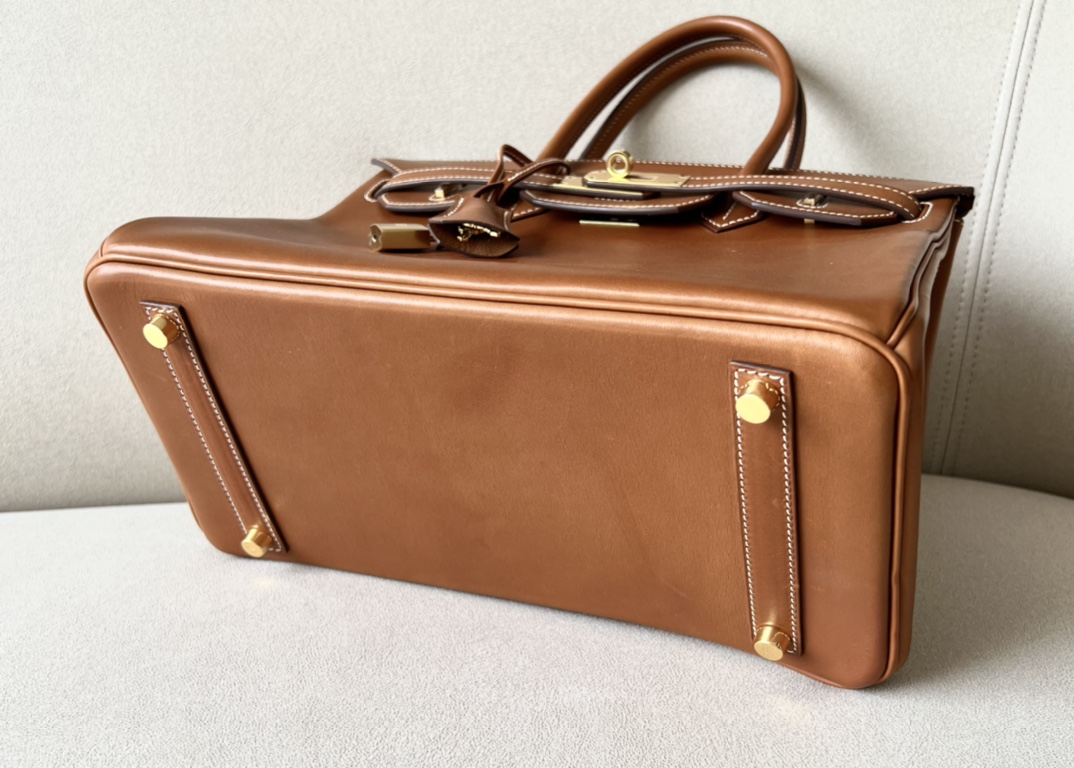 Hermes Birkin #37 Gold brown 25-35cm Barenia Faubourg