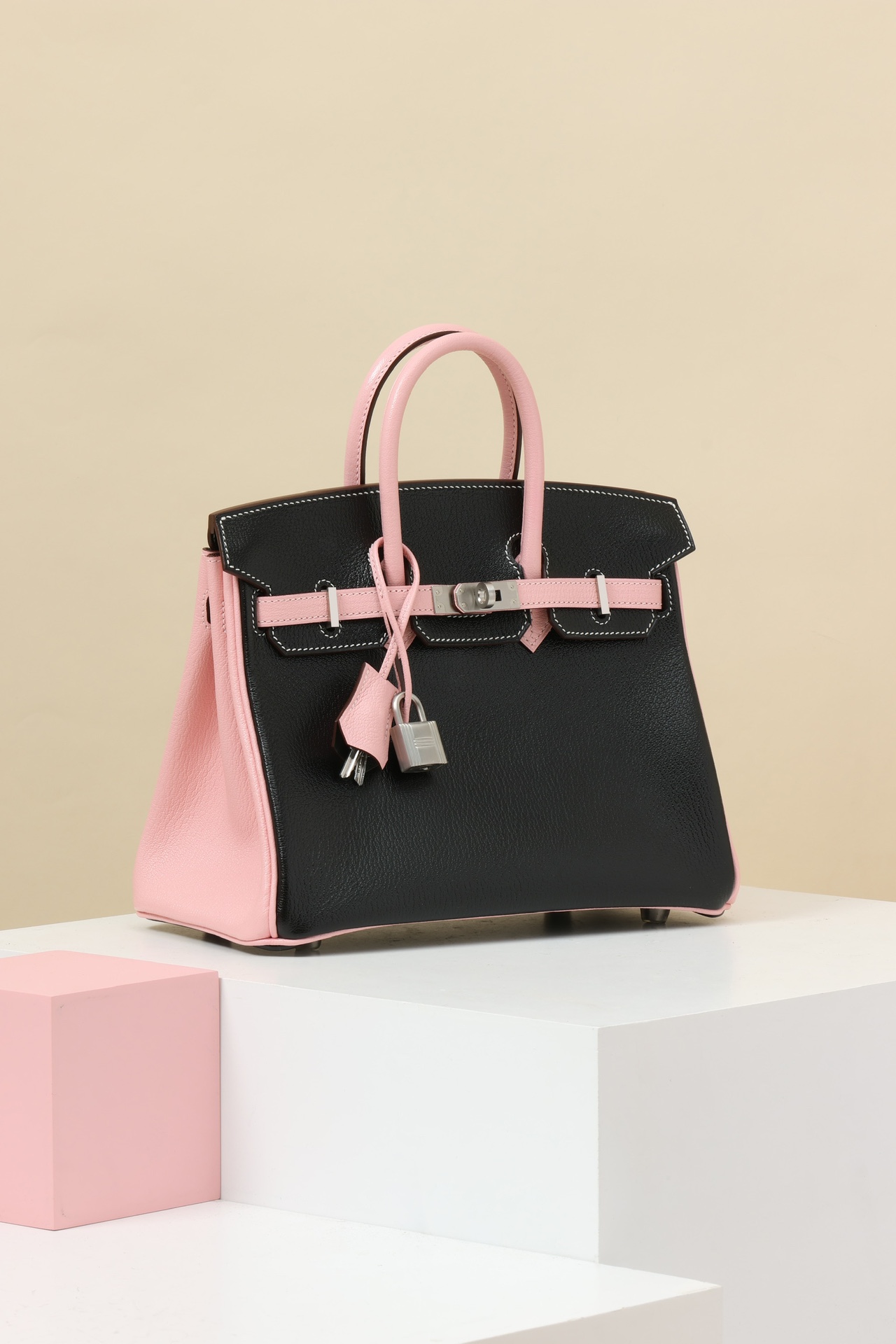 Hermes Birkin  Color block 25-35cm Goatskin