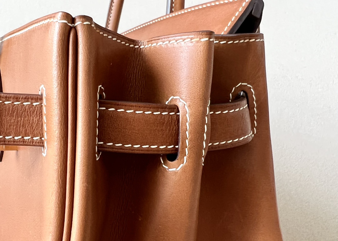 Hermes Birkin #37 Gold brown 25-35cm Barenia Faubourg