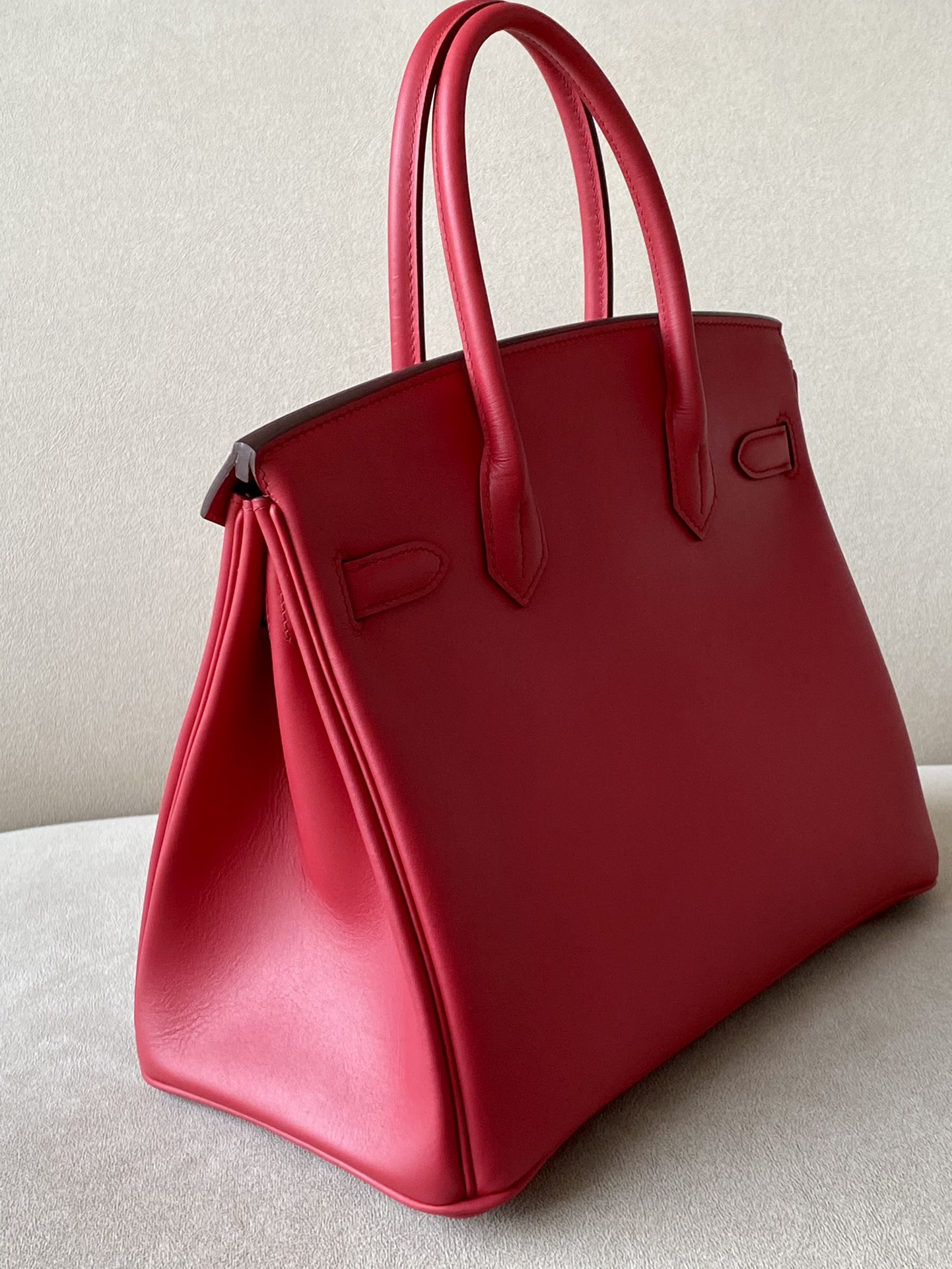 Hermes Birkin #S3 Rouge coeur 25-35cm Barenia Faubourg