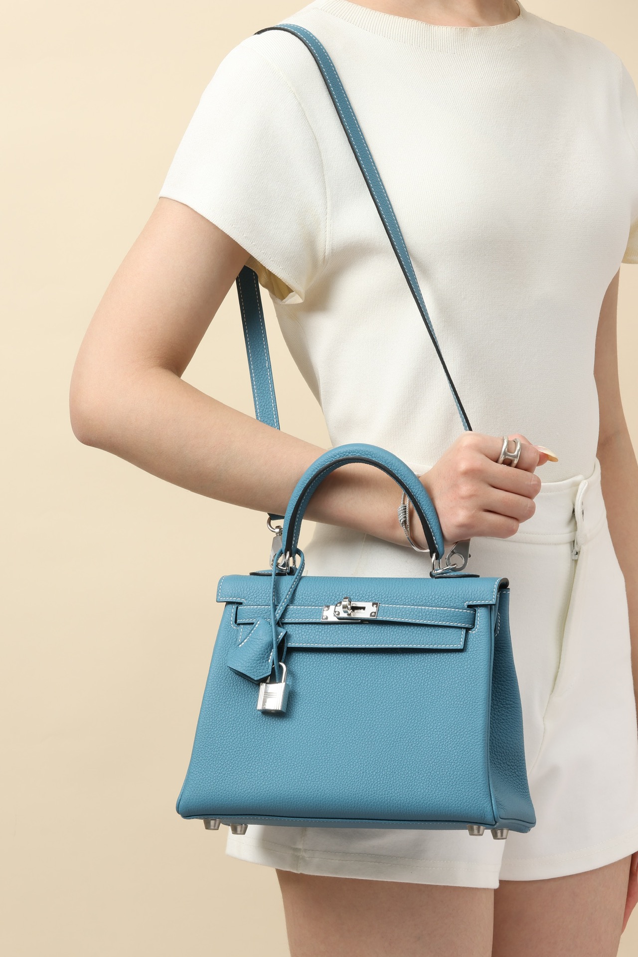 Hermes Kelly #75 Blue Jean 25-32cm Togo