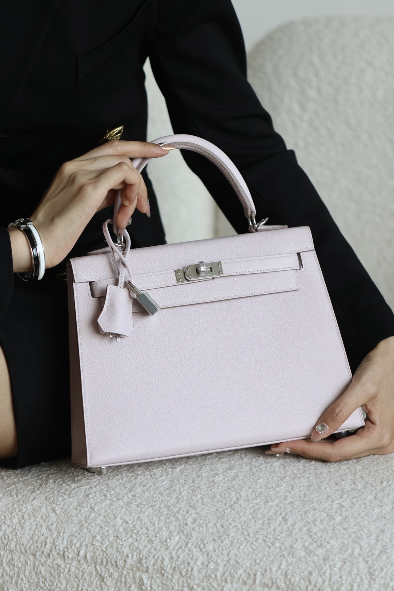 Hermes Kelly #09 Mauve pale 25-28cm Epsom Sellier