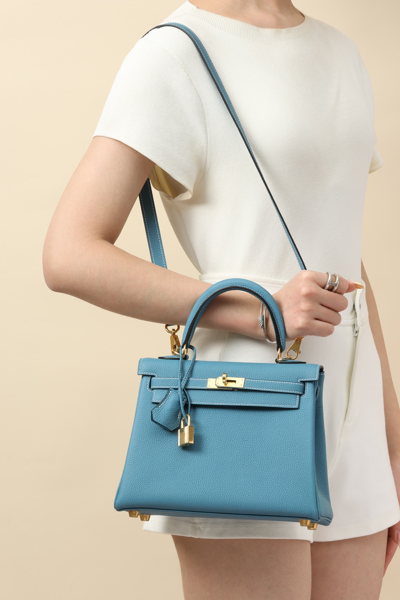 Hermes Kelly #75 Blue Jean 25-32cm Togo