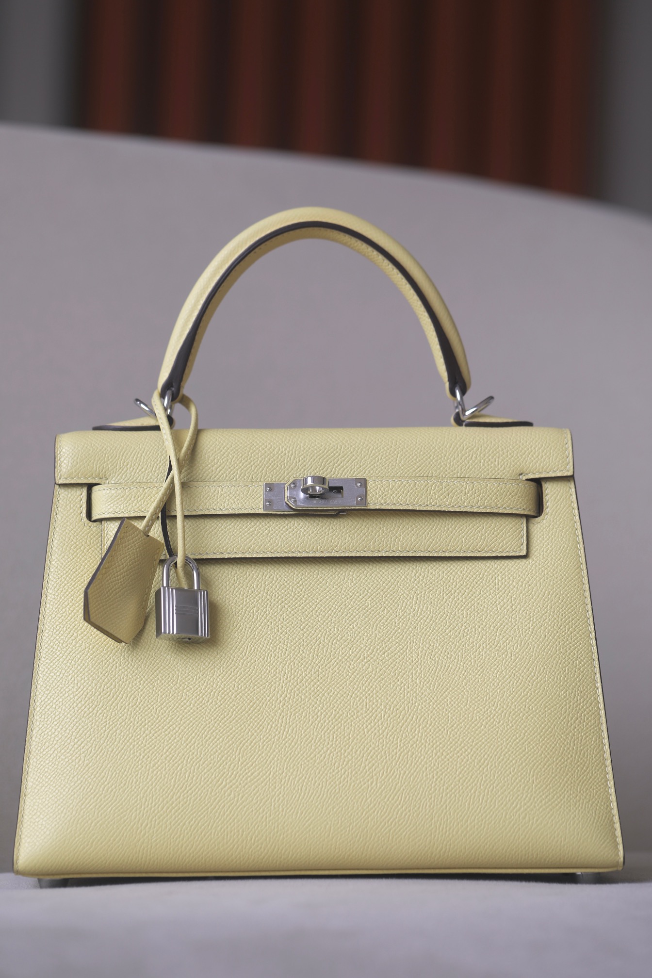 Hermes Kelly #1Z Jaune poussin 25-28cm Epsom Sellier