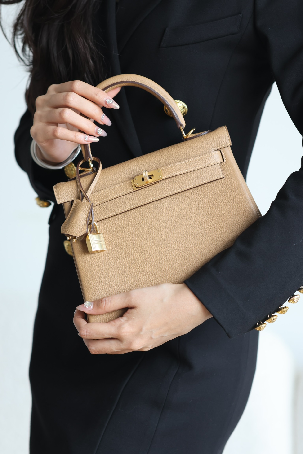 Hermes Kelly #0M Chai 25-32cm Togo