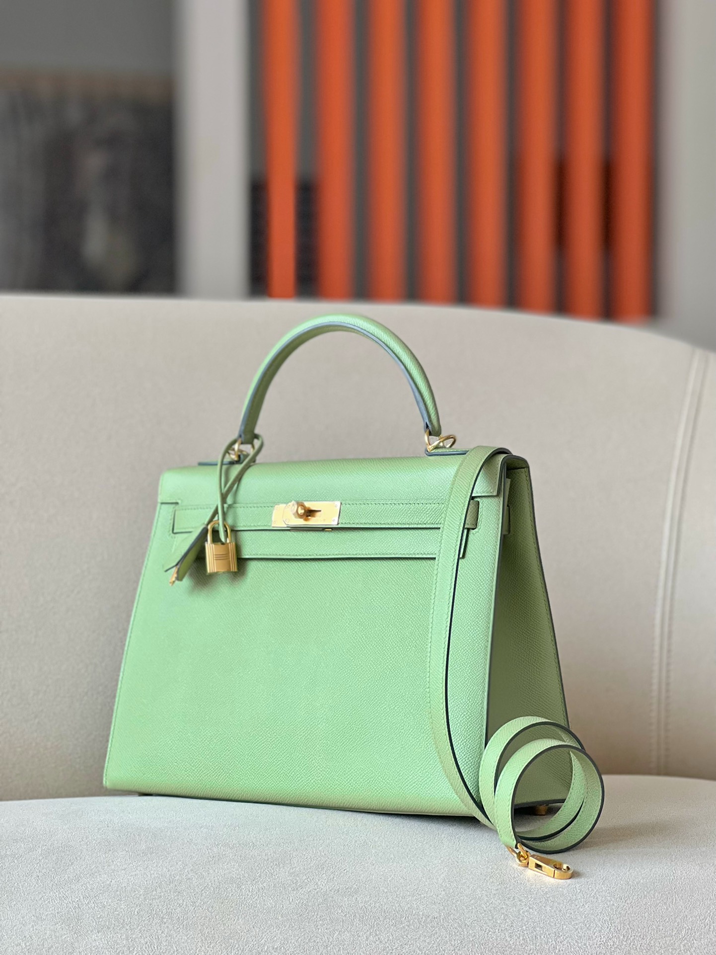 Hermes Kelly #31 Vert Criquet 25-28cm Epsom Sellier