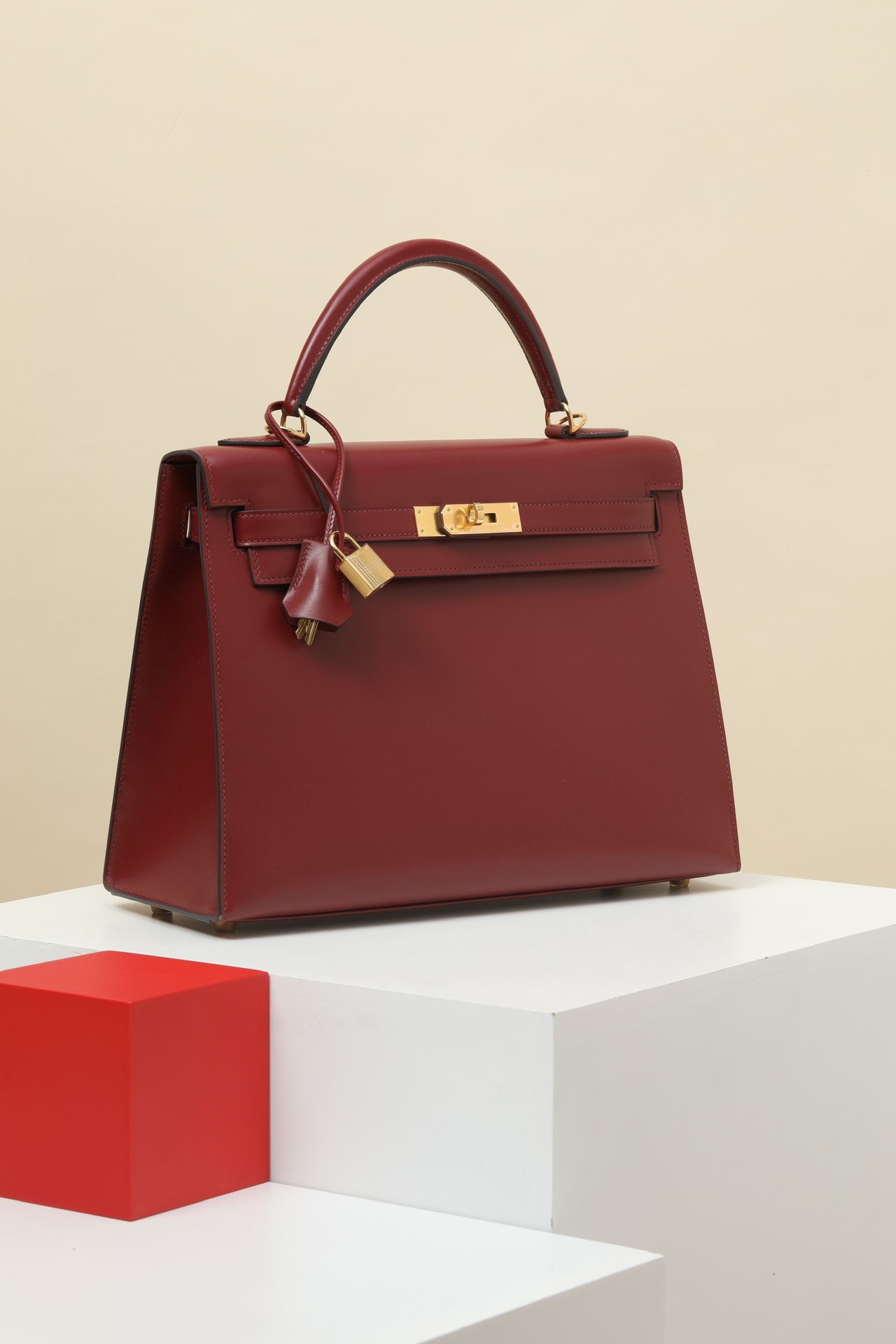 Hermes Kelly #55 Rouge H 25-28cm BOX Selier