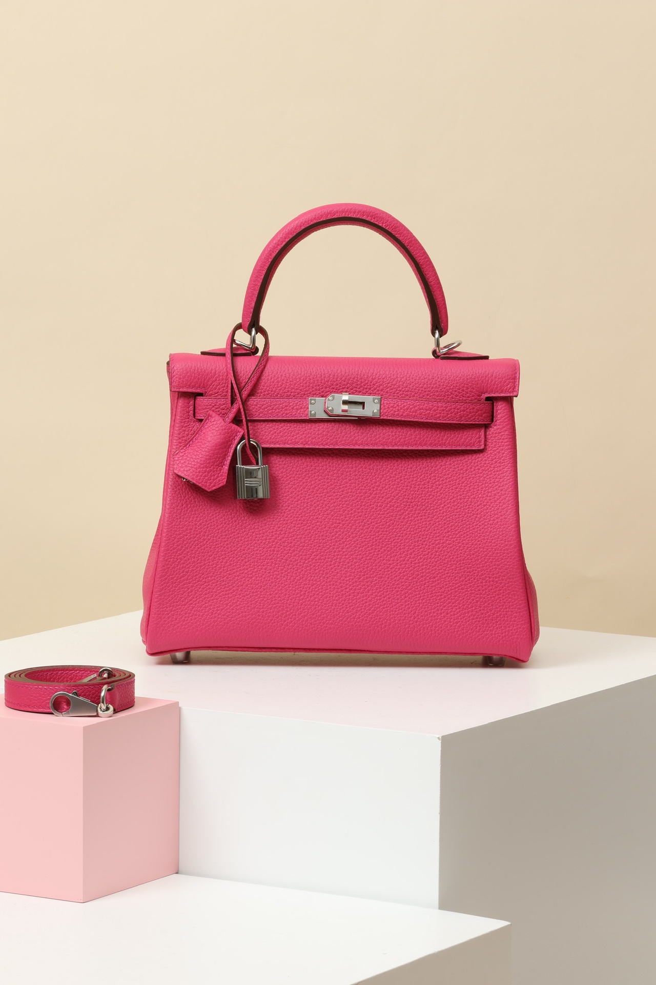 Hermes Kelly #E5 Rose tyrien 25-32cm Togo