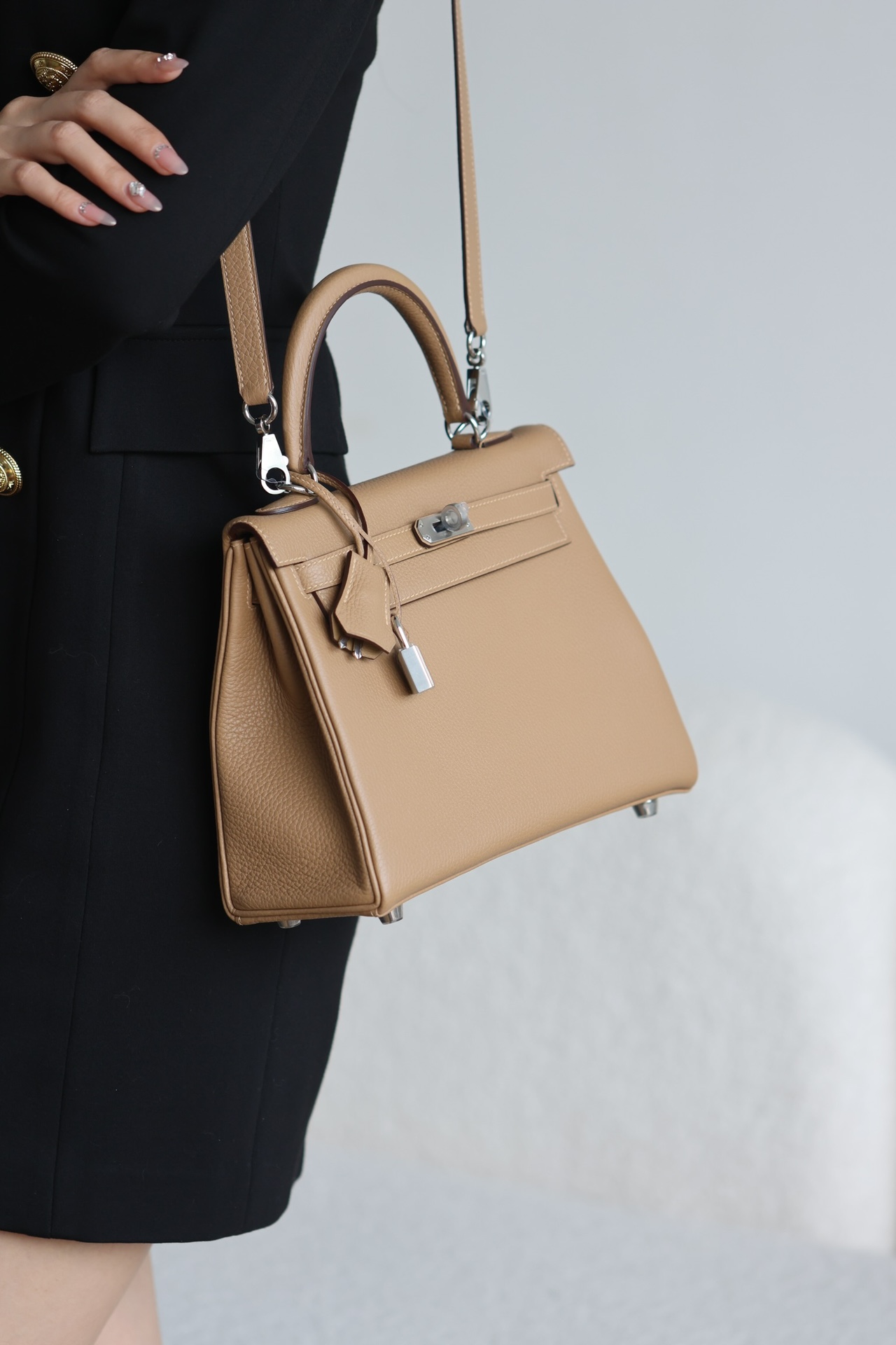 Hermes Kelly #0M Chai 25-32cm Togo