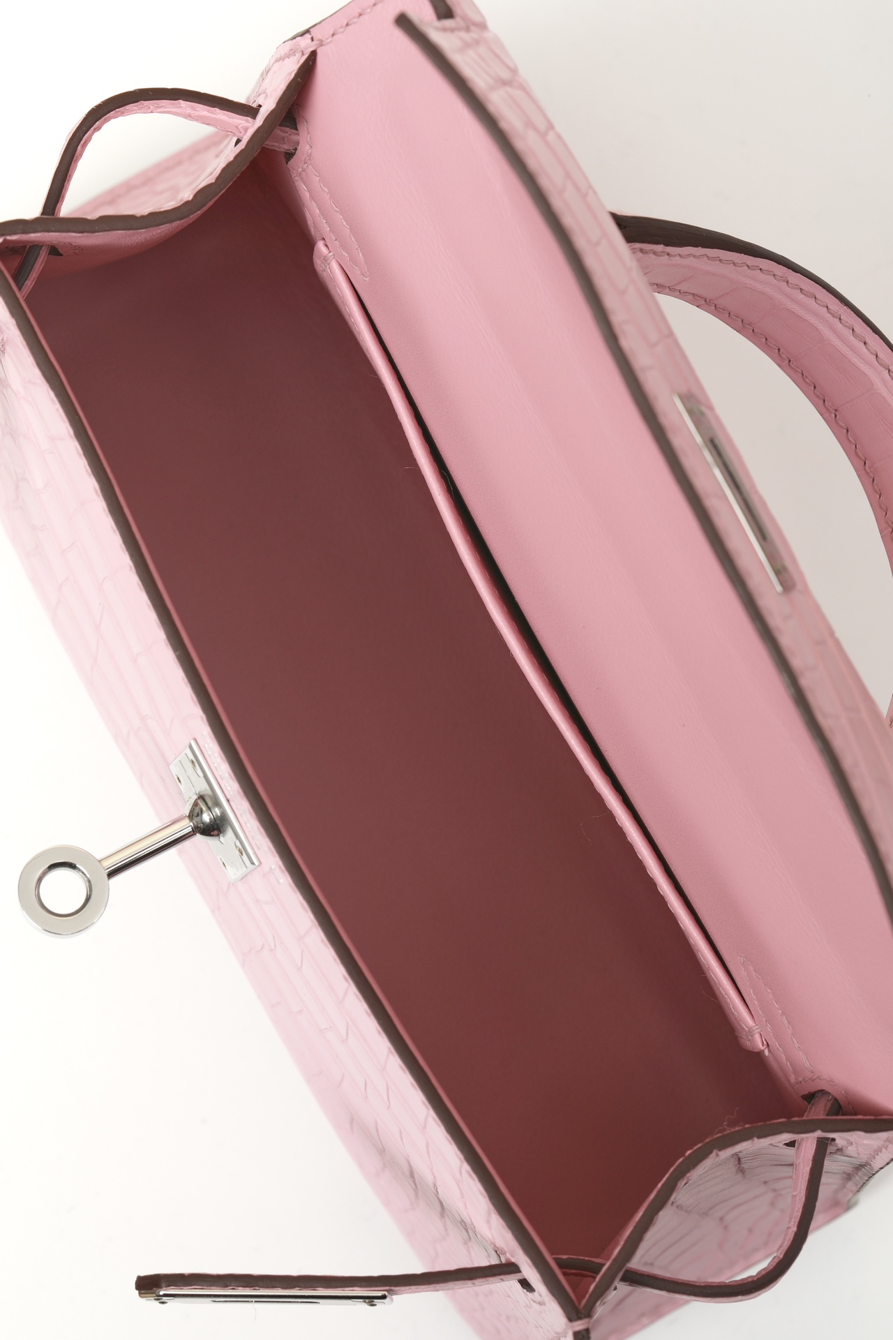 Crocodile skin Mini Kelly #5P Pink