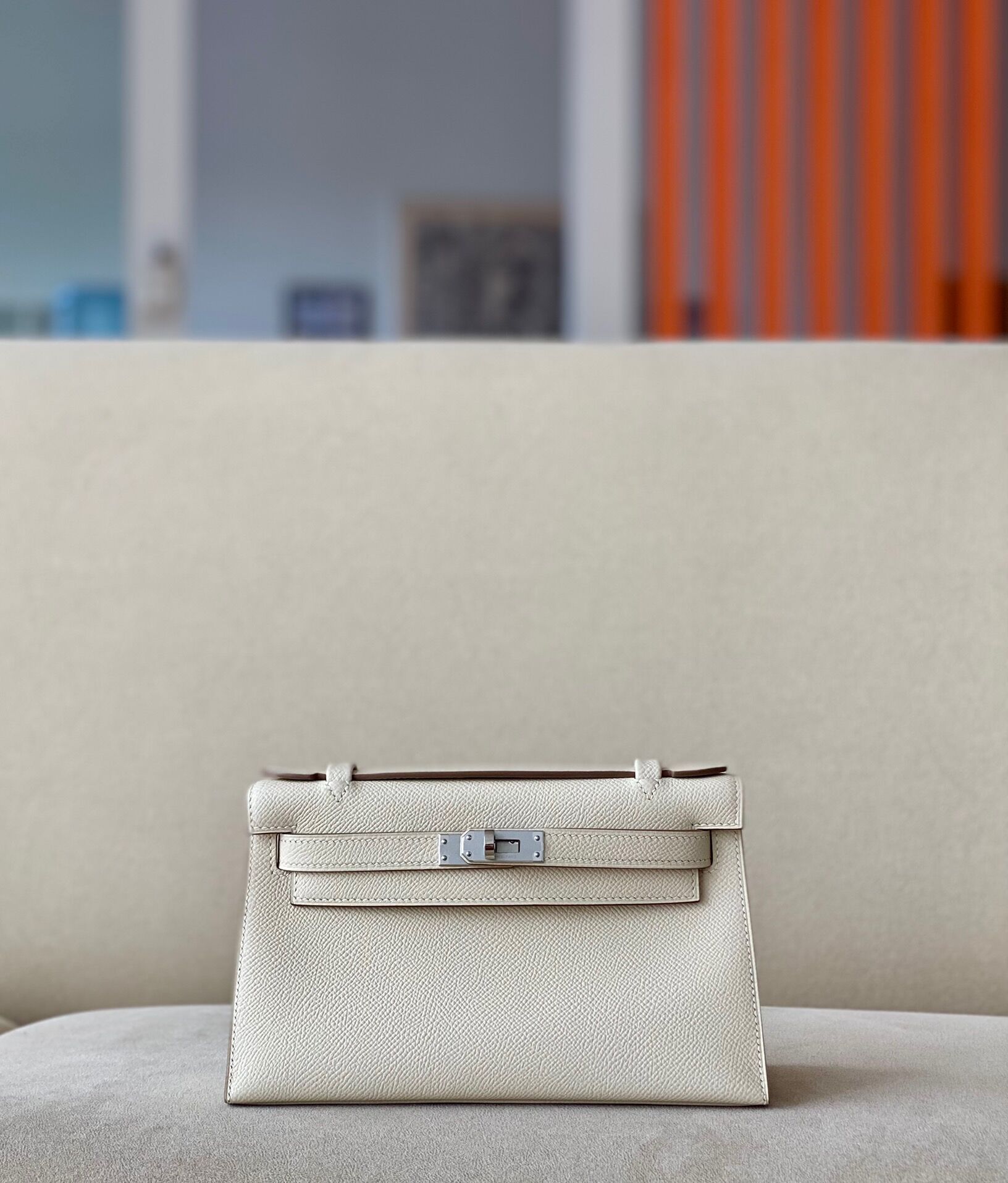 Hermes Kelly #10 Craie 22cm Epsom
