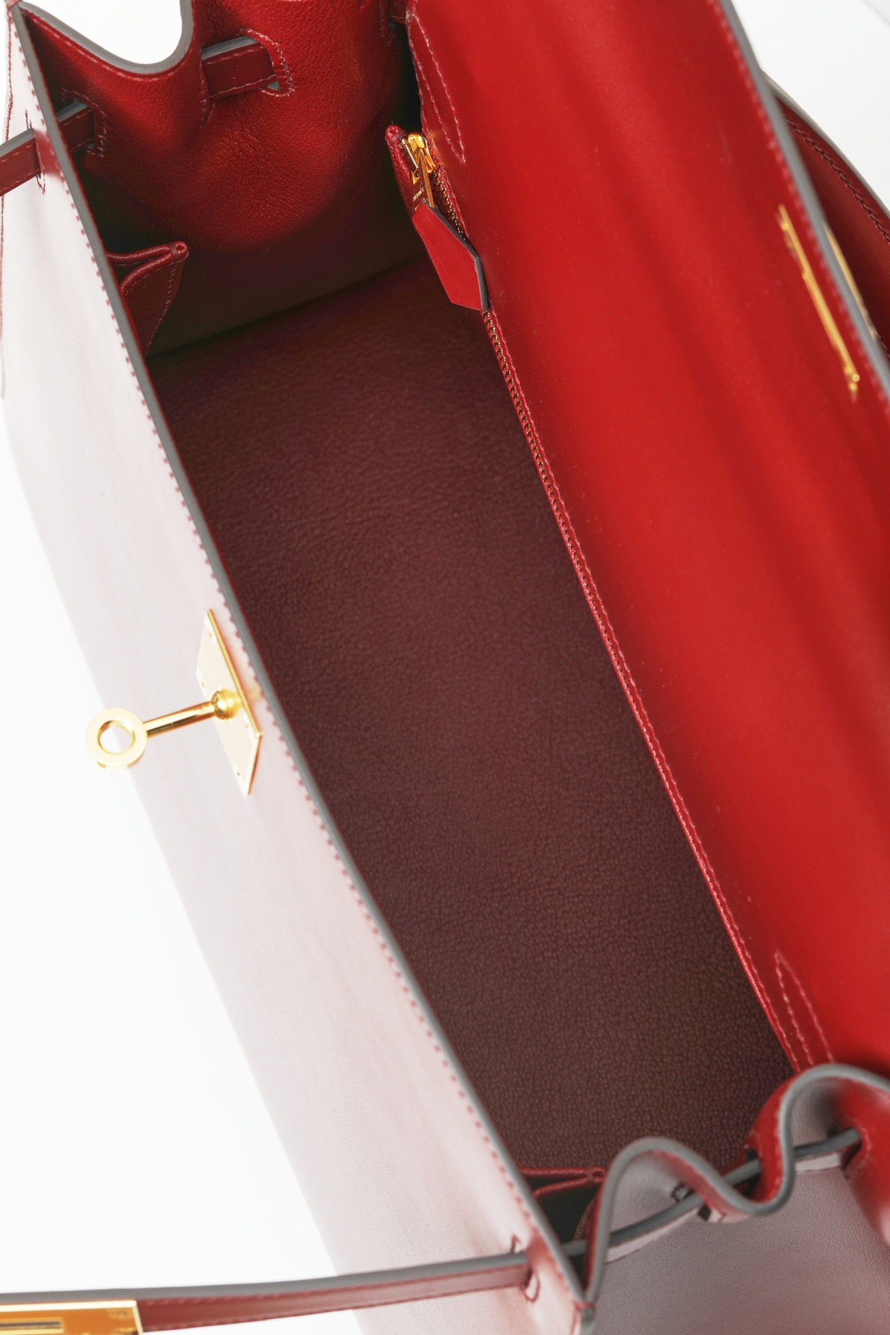 Hermes Kelly #55 Rouge H 25-28cm BOX Selier