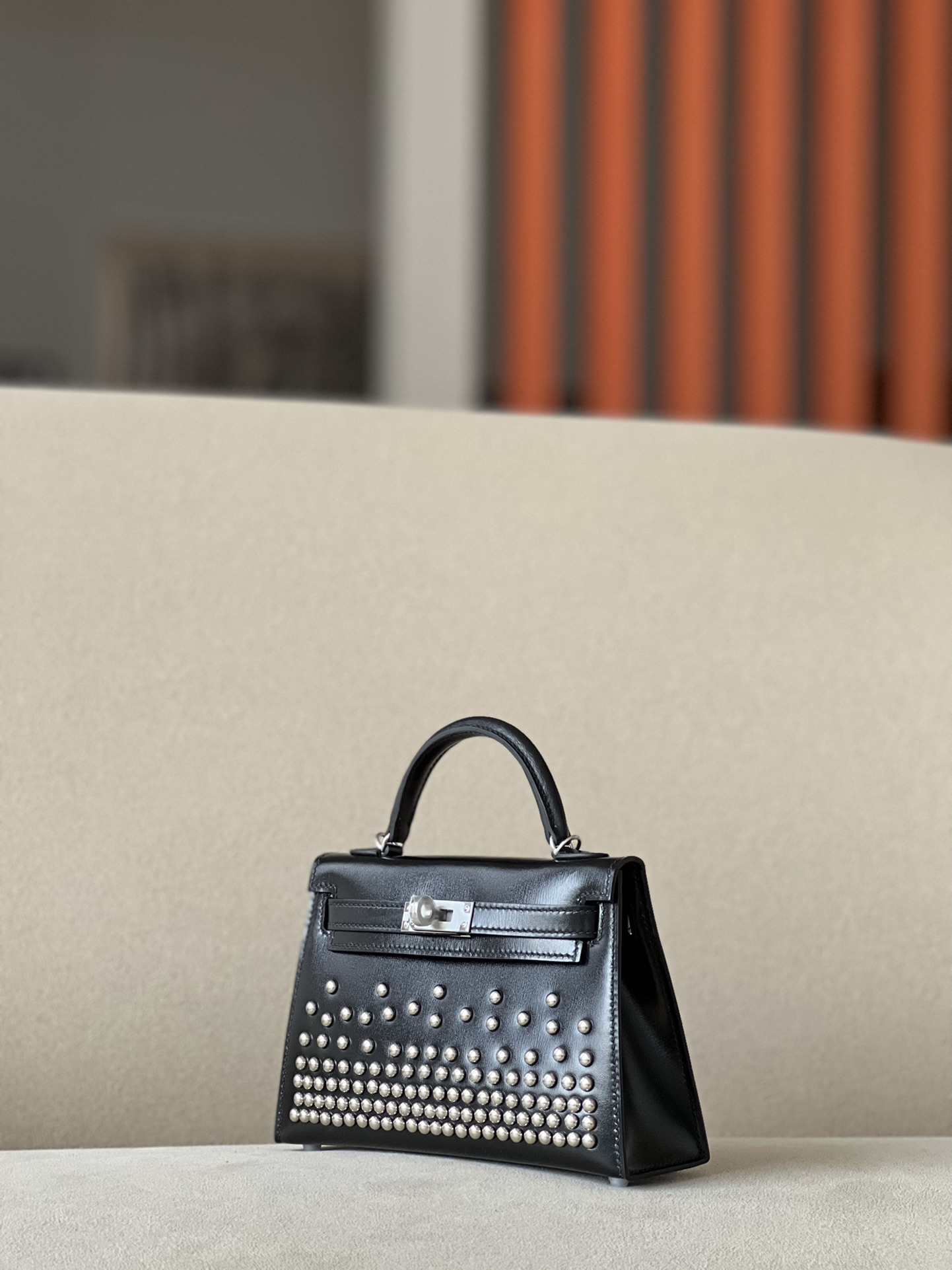 Hermes Studded Mini Kelly #89 Nolr Box