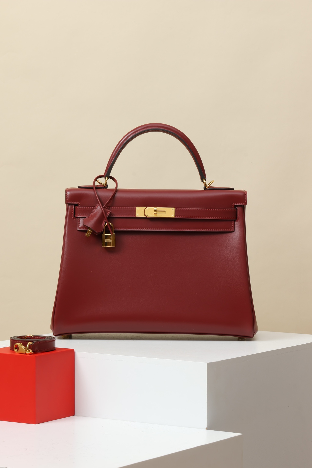 Hermes Kelly #55 Rouge H 25-28cm BOX