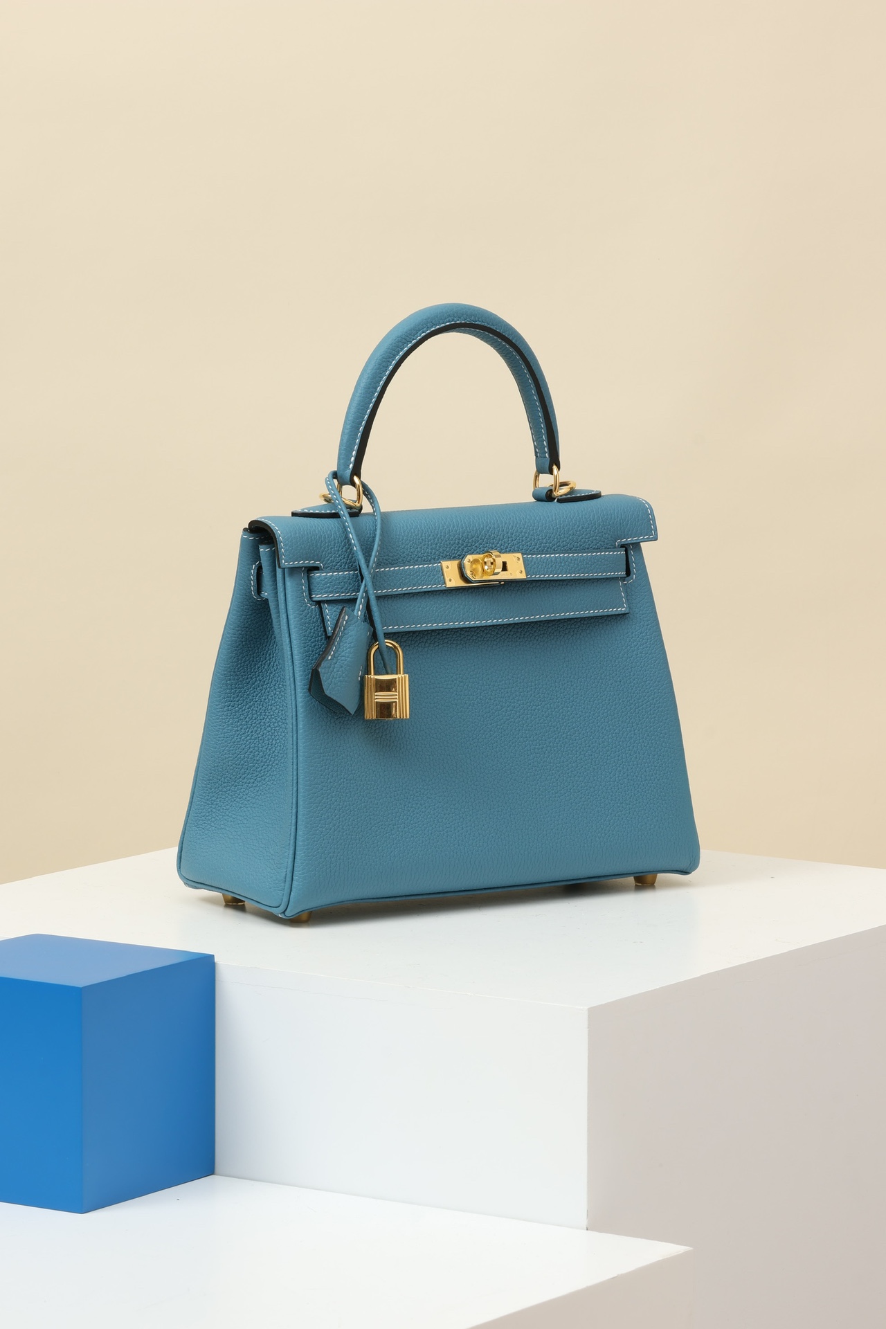 Hermes Kelly #75 Blue Jean 25-32cm Togo