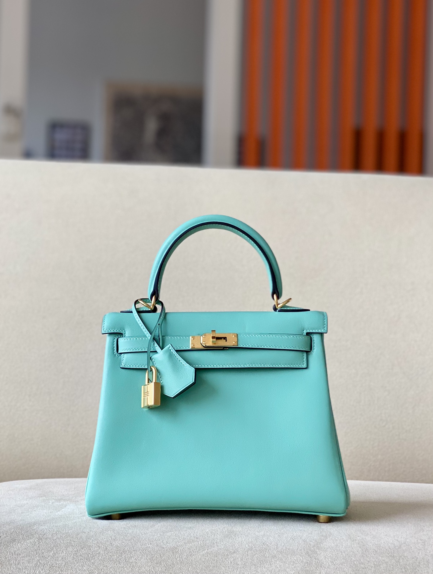 Hermes Kelly #3P Blue Aroll  25-28cm Siwtf