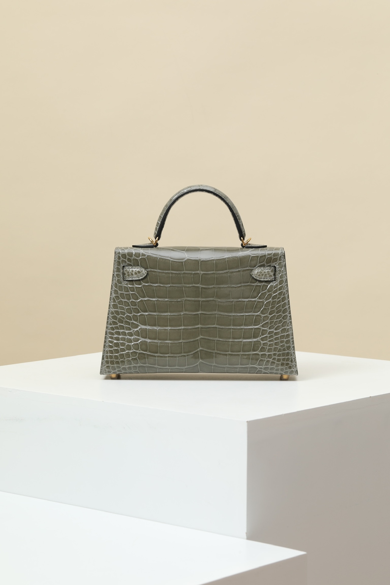 Crocodile skin Mini Kelly #81 Rris Tourterelle