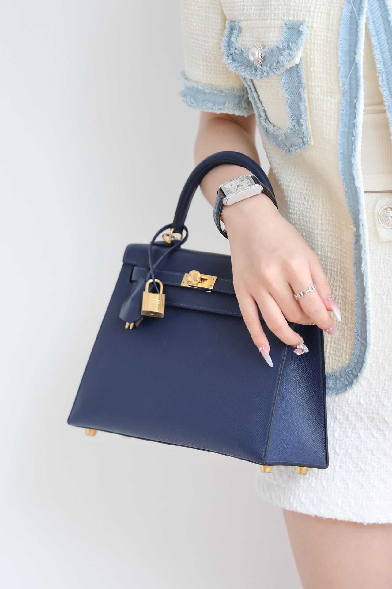 Hermes Kelly #73 Blue Sapphire 25-28cm Epsom Sellier
