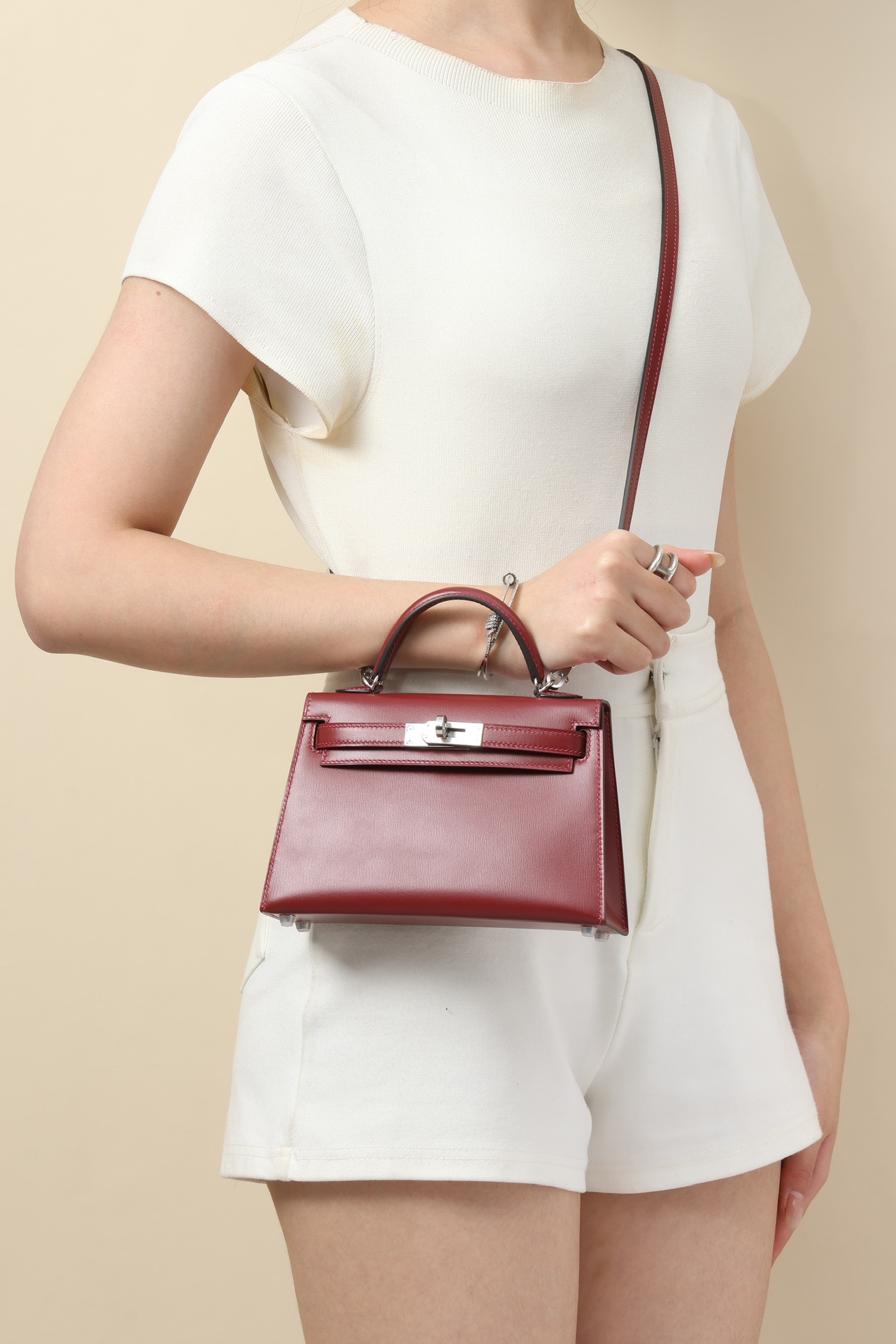 Hermes Mini Kelly #55 Rouge H BOX