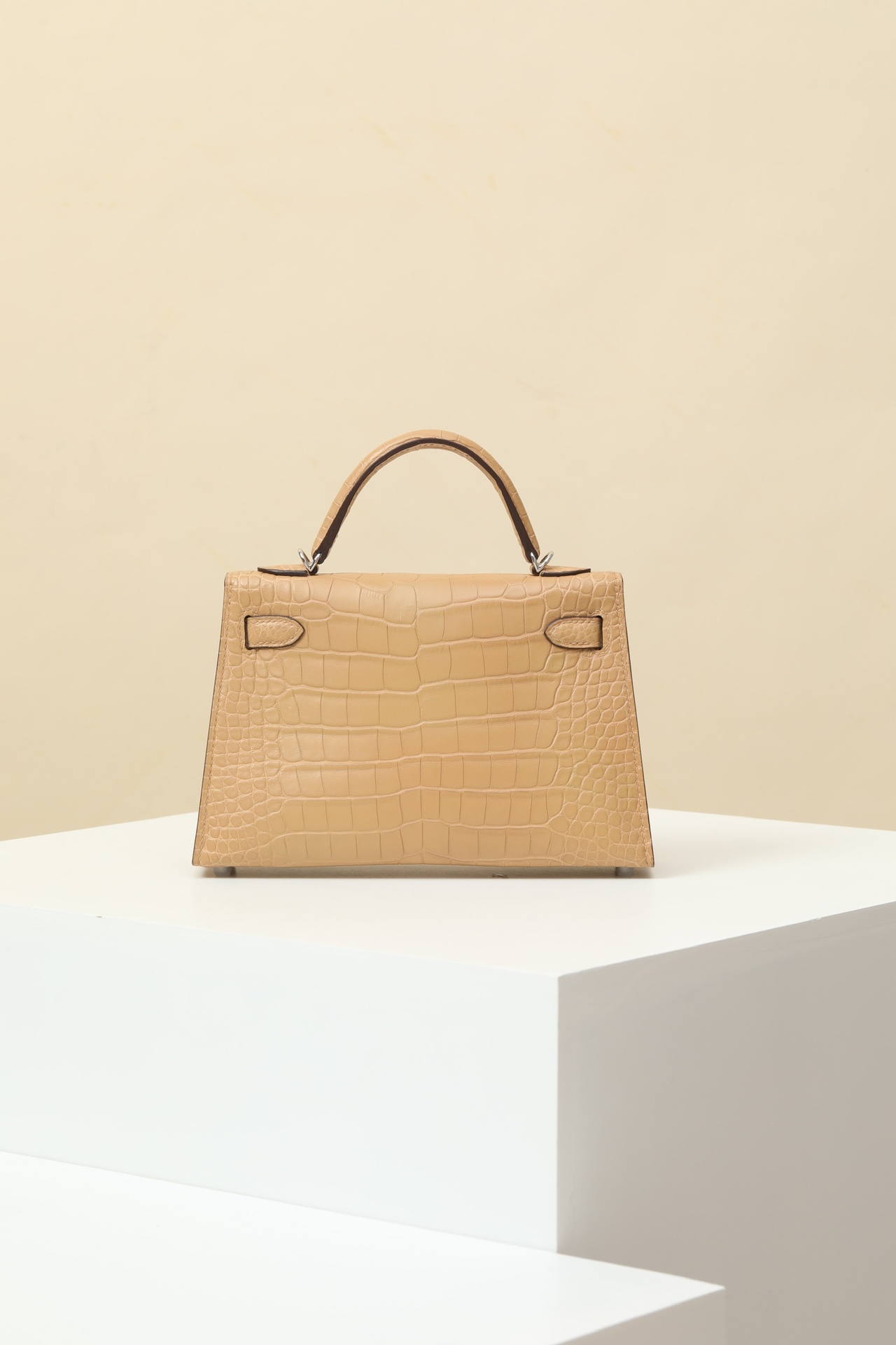 Crocodile skin Mini Kelly #0M Chai