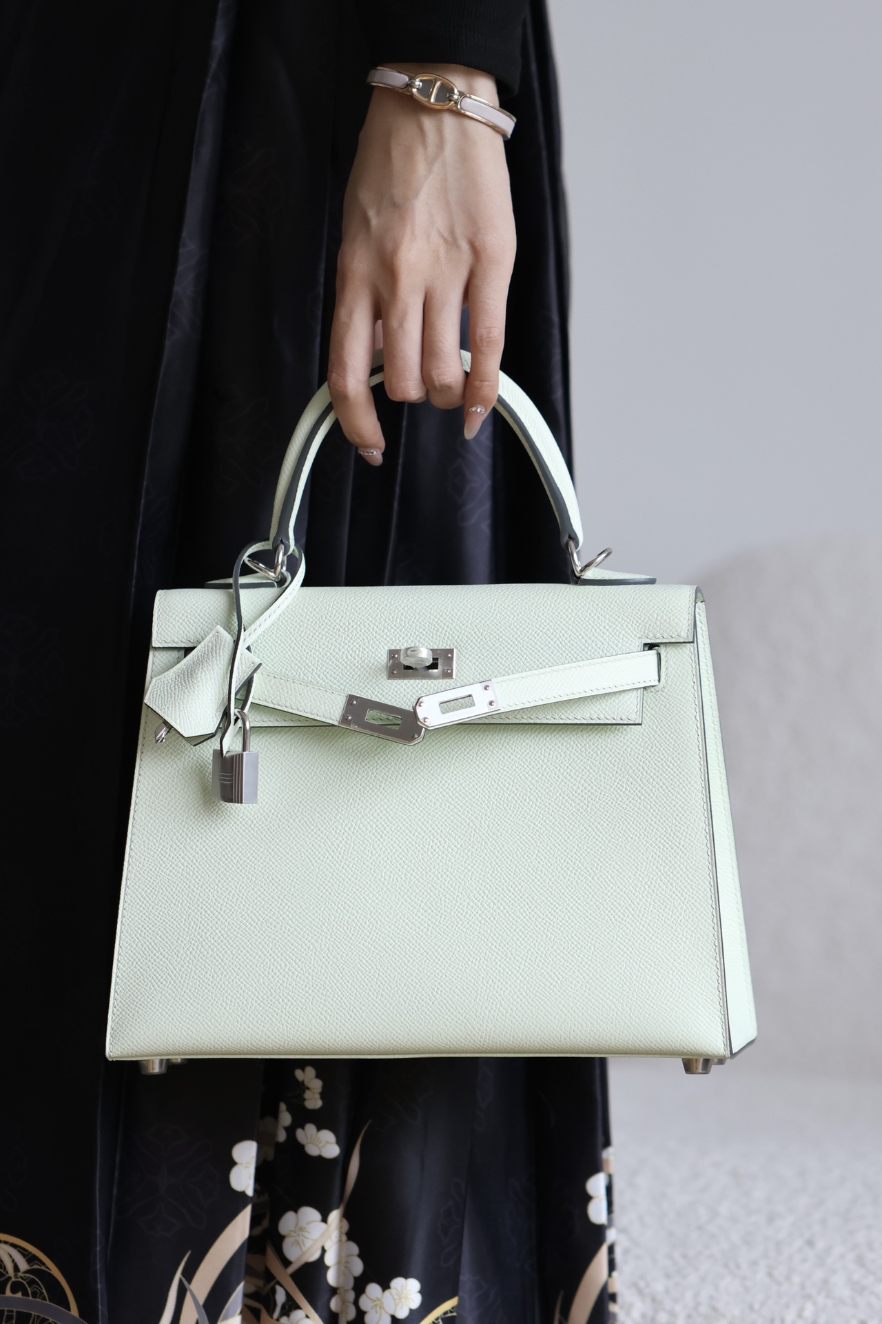 Hermes Kelly #0S Vert Fizz 25-28cm Epsom Sellier