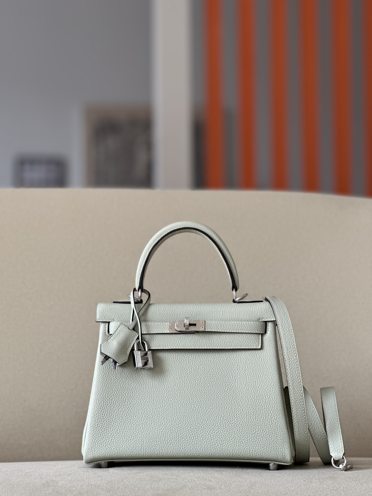 Hermes Kelly #0W Crystal Grey 25-32cm Togo