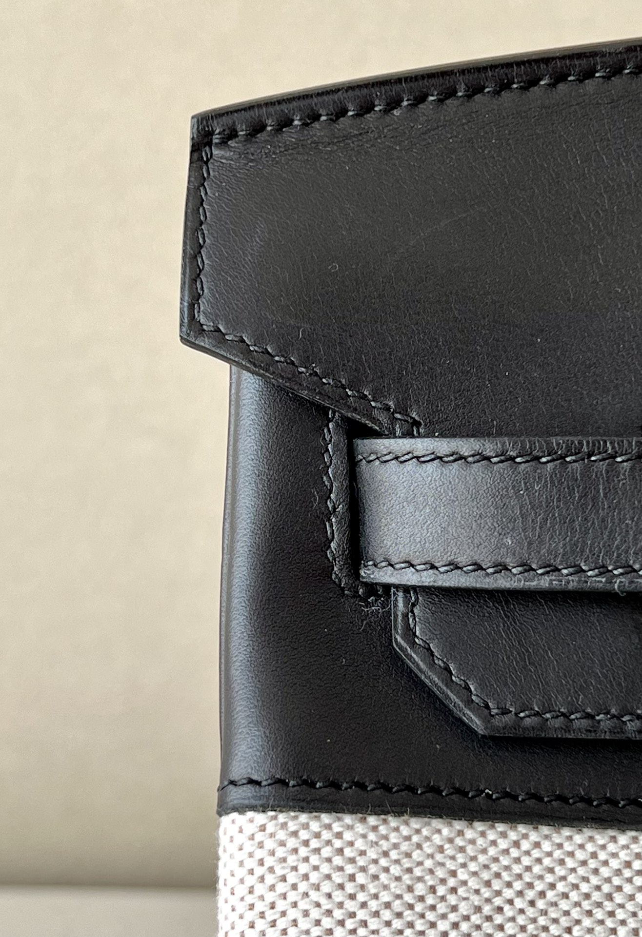 Hermes Canvas with Barenia leather #89 Nolr 30cm