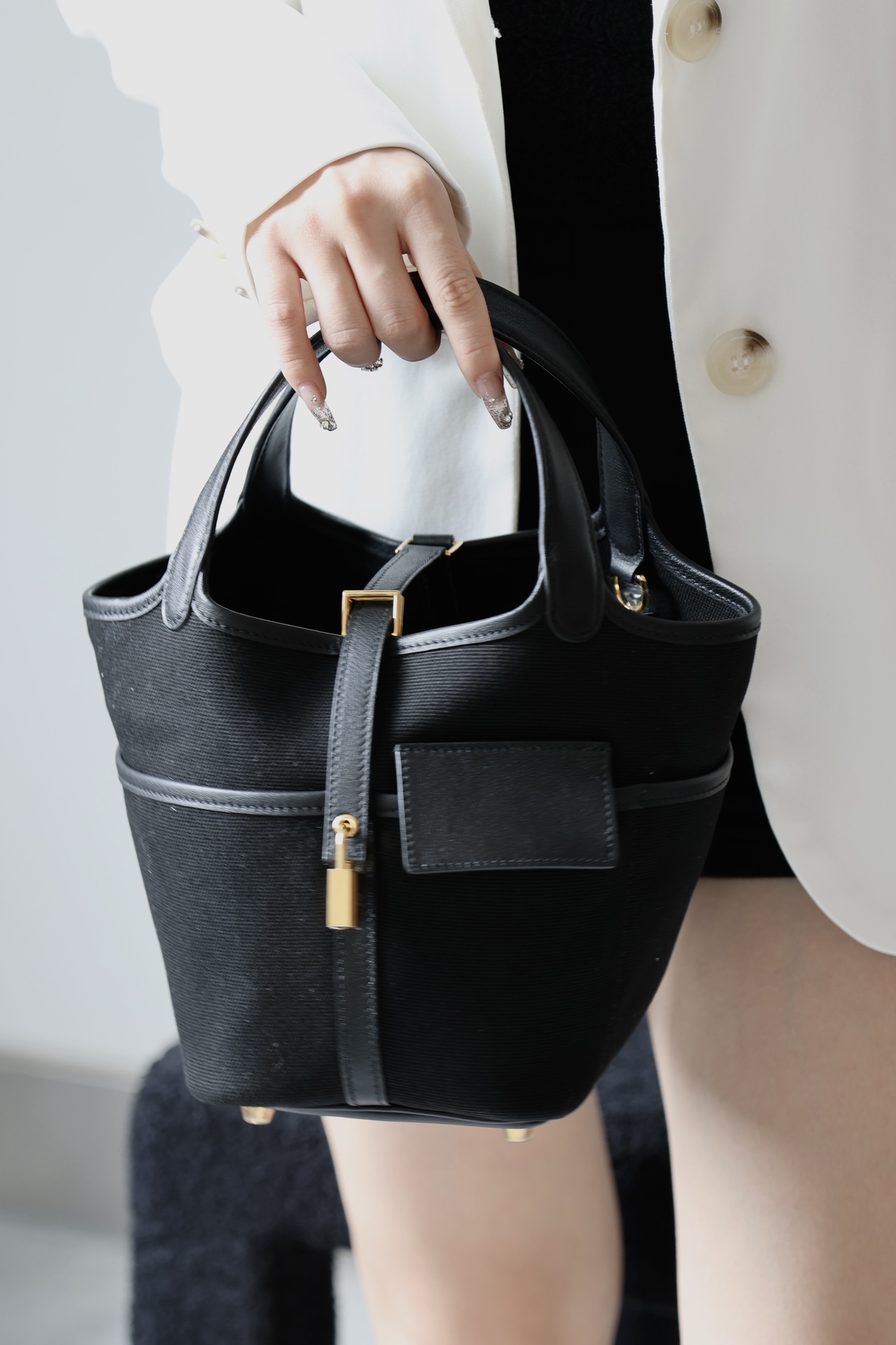 Hermes Picotin #89 Noir 18-22cm Canvas