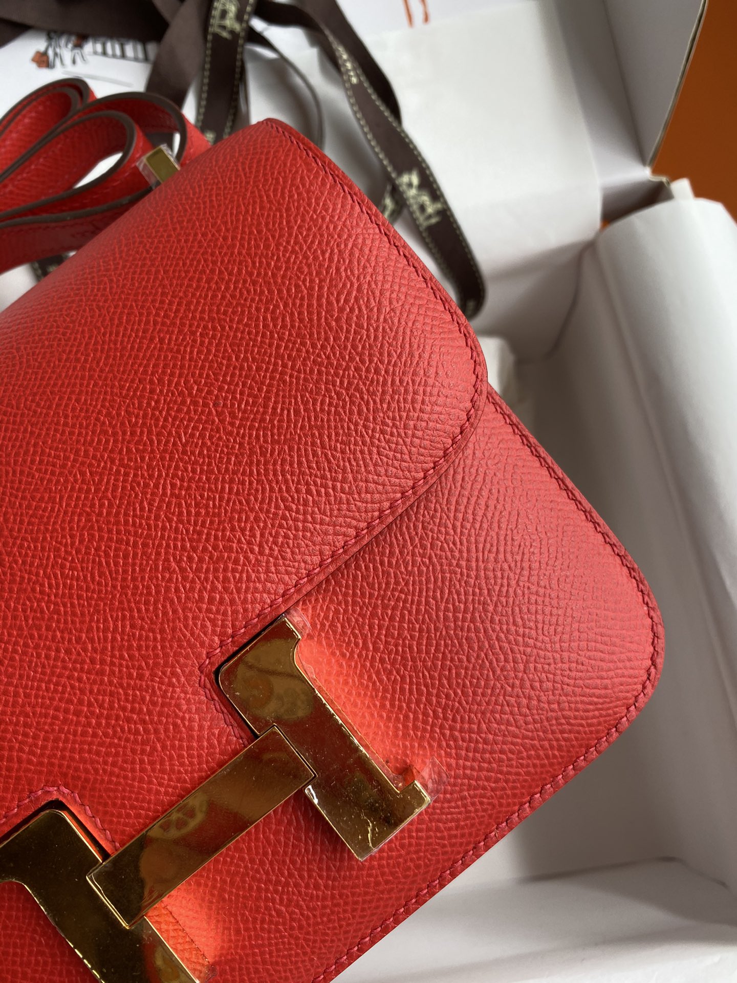 Hermes Constance#S3 Rouge coeur 19-24cm Epsom