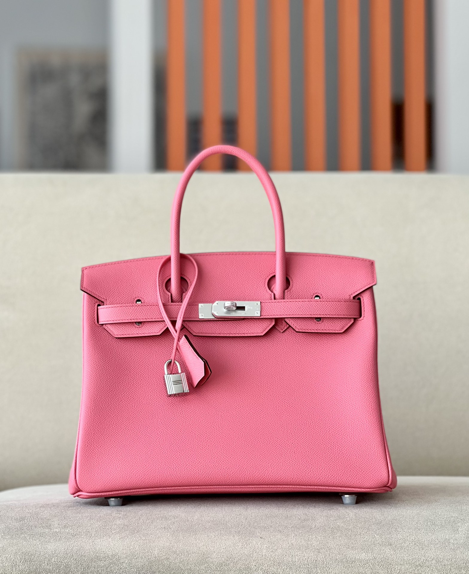 Hermes Birkin  #U5 Rose Lipstick 25-35cm Espom