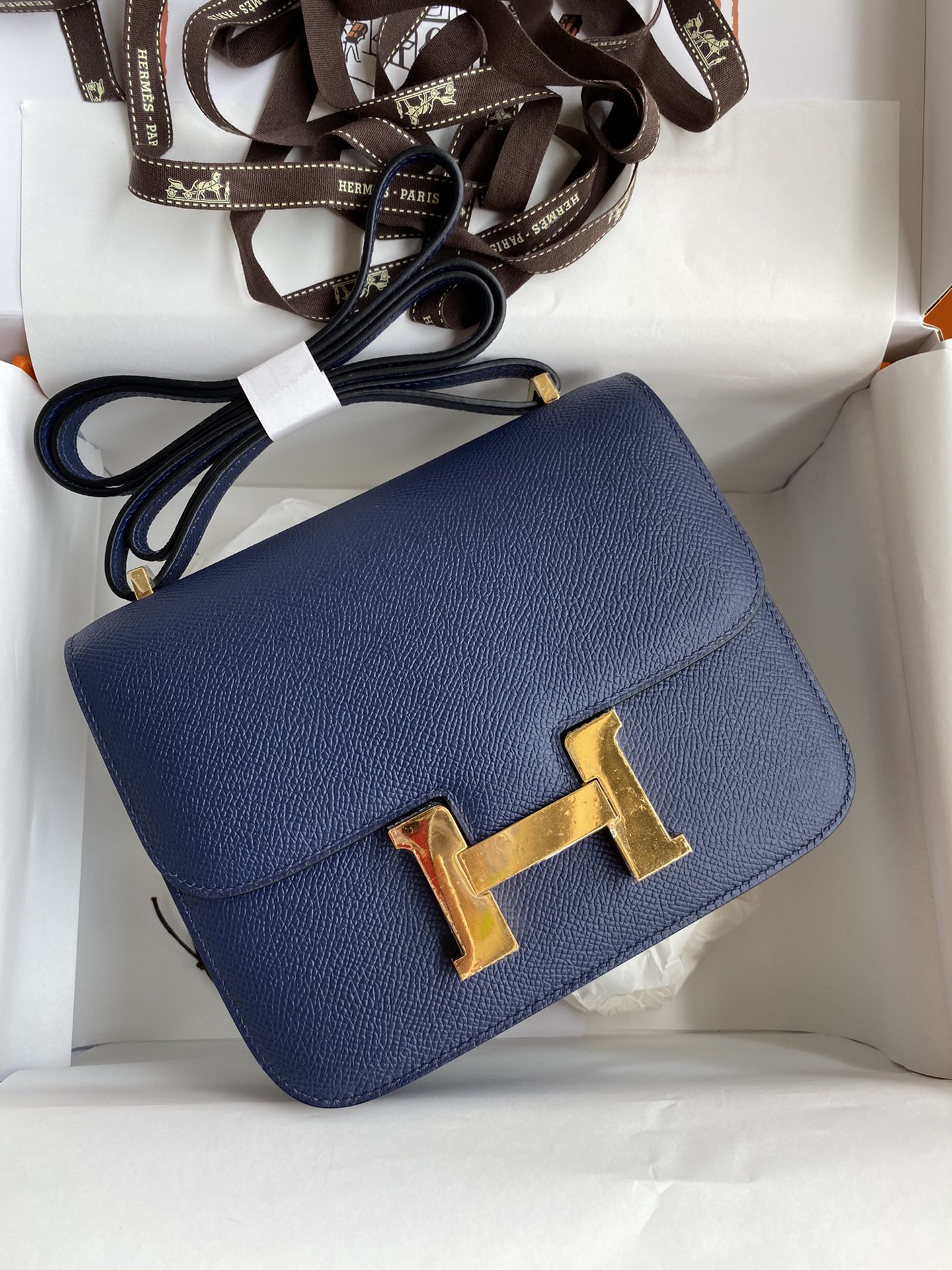 Hermes Constance #73 Blue Sapphire 19-24cm Epsom