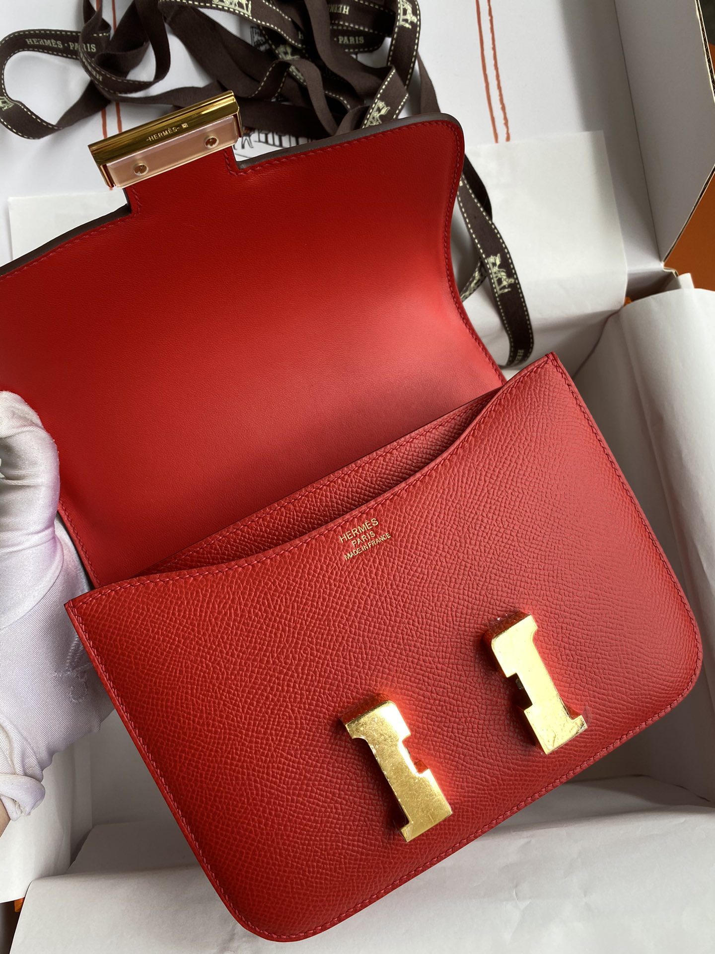 Hermes Constance#S3 Rouge coeur 19-24cm Epsom