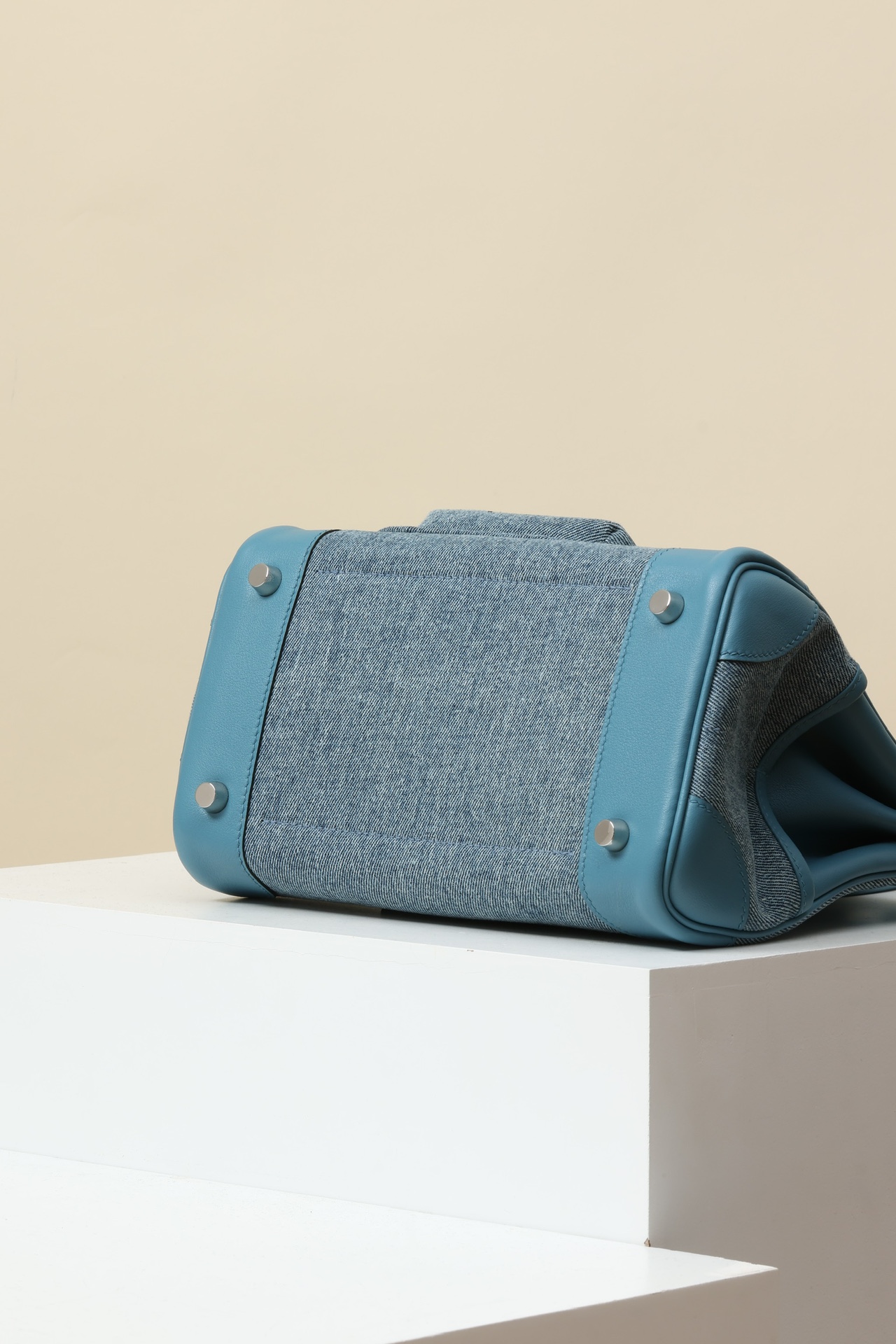 Hermes Cargo #75 Blue Jean Canvas with Swift