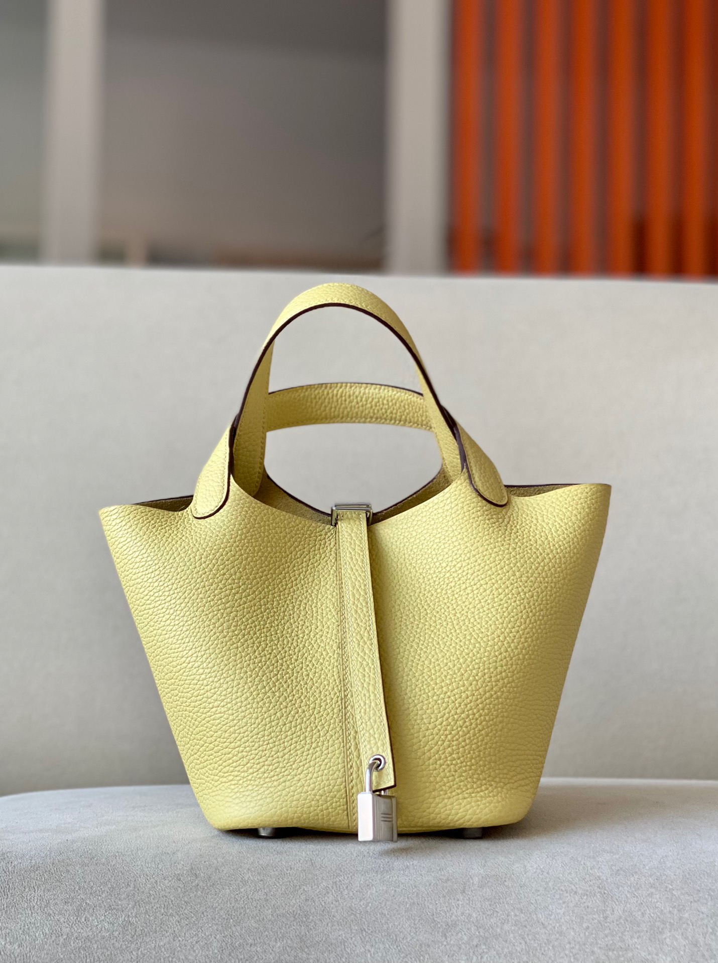 Hermes Picotin #1Z Jaune poussin 18-22cm TOGO