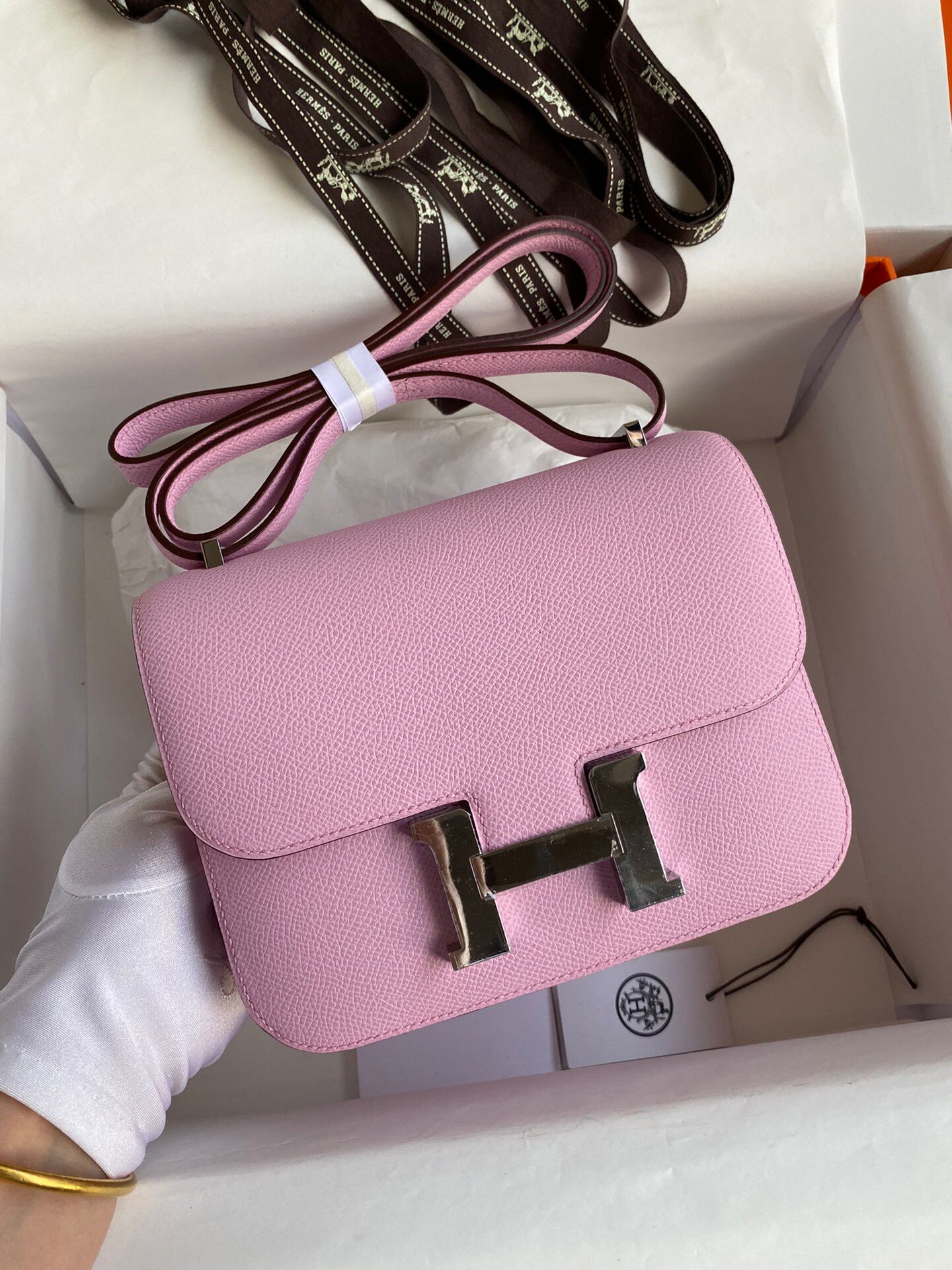 Hermes Constance #X9 Mauve Sylvestre 19-24cm Epsom