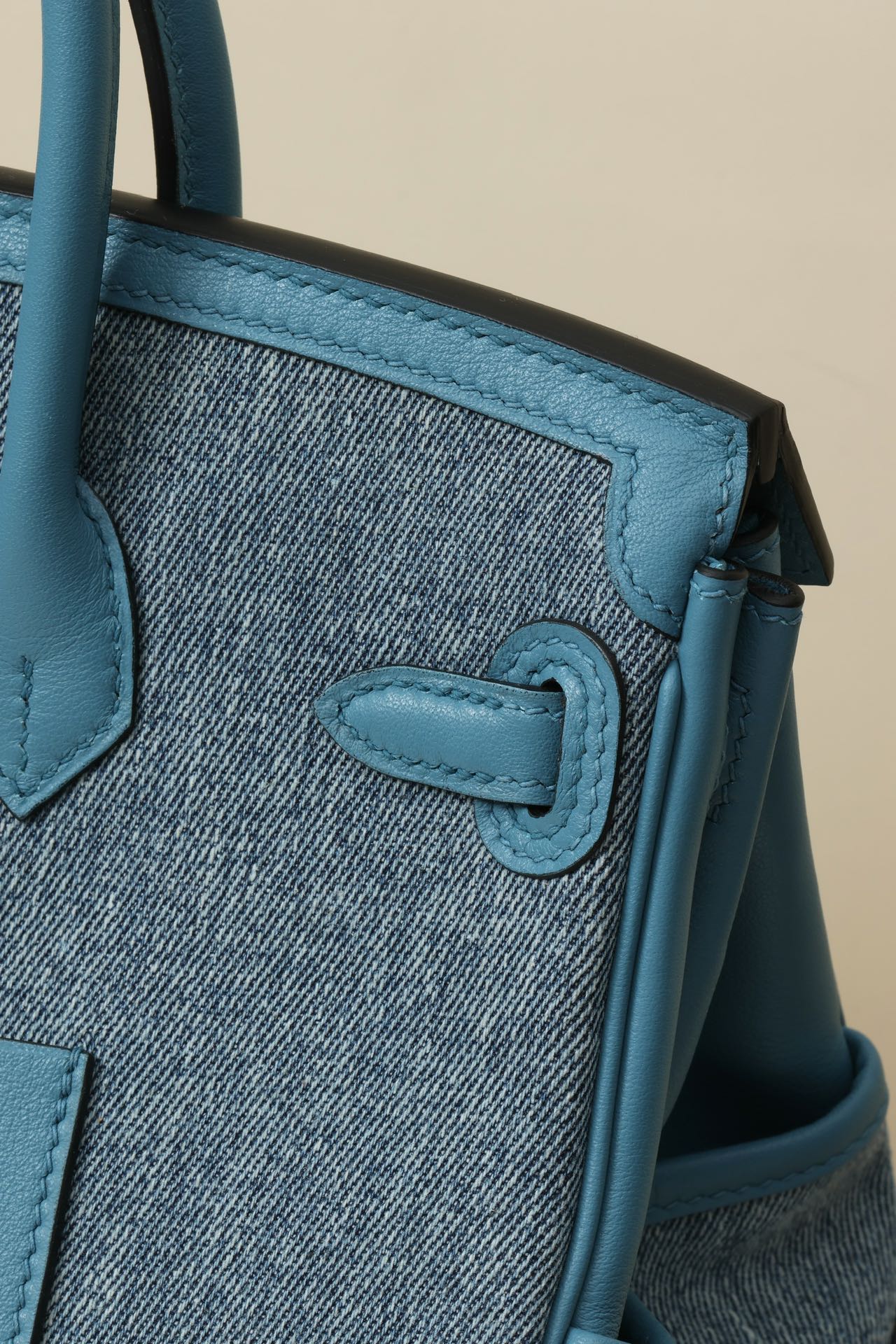 Hermes Cargo #75 Blue Jean Canvas with Swift
