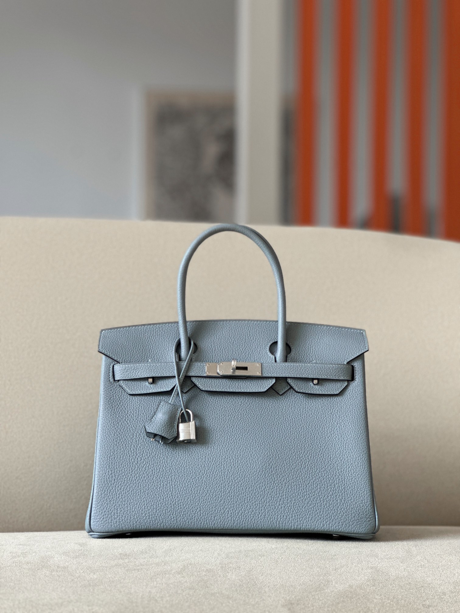 Hermes Birkin #J7 Blue Lin 25-35cm TOGO