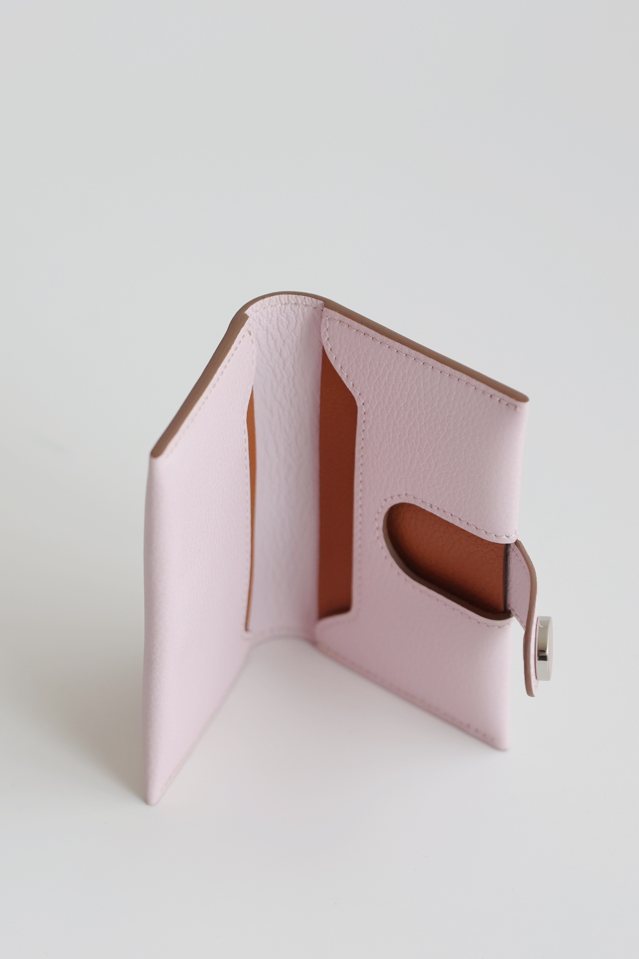 Hermes #09 Mauve pale 10.5cm Evergrain Franc hardware Wallet