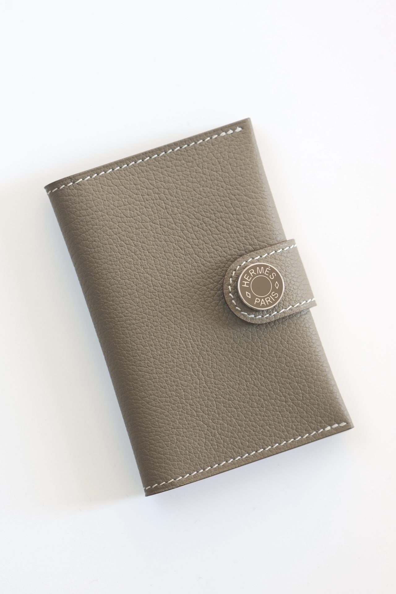 Hermes #18 Etoupe 10.5cm Evergrain Franc hardware Wallet