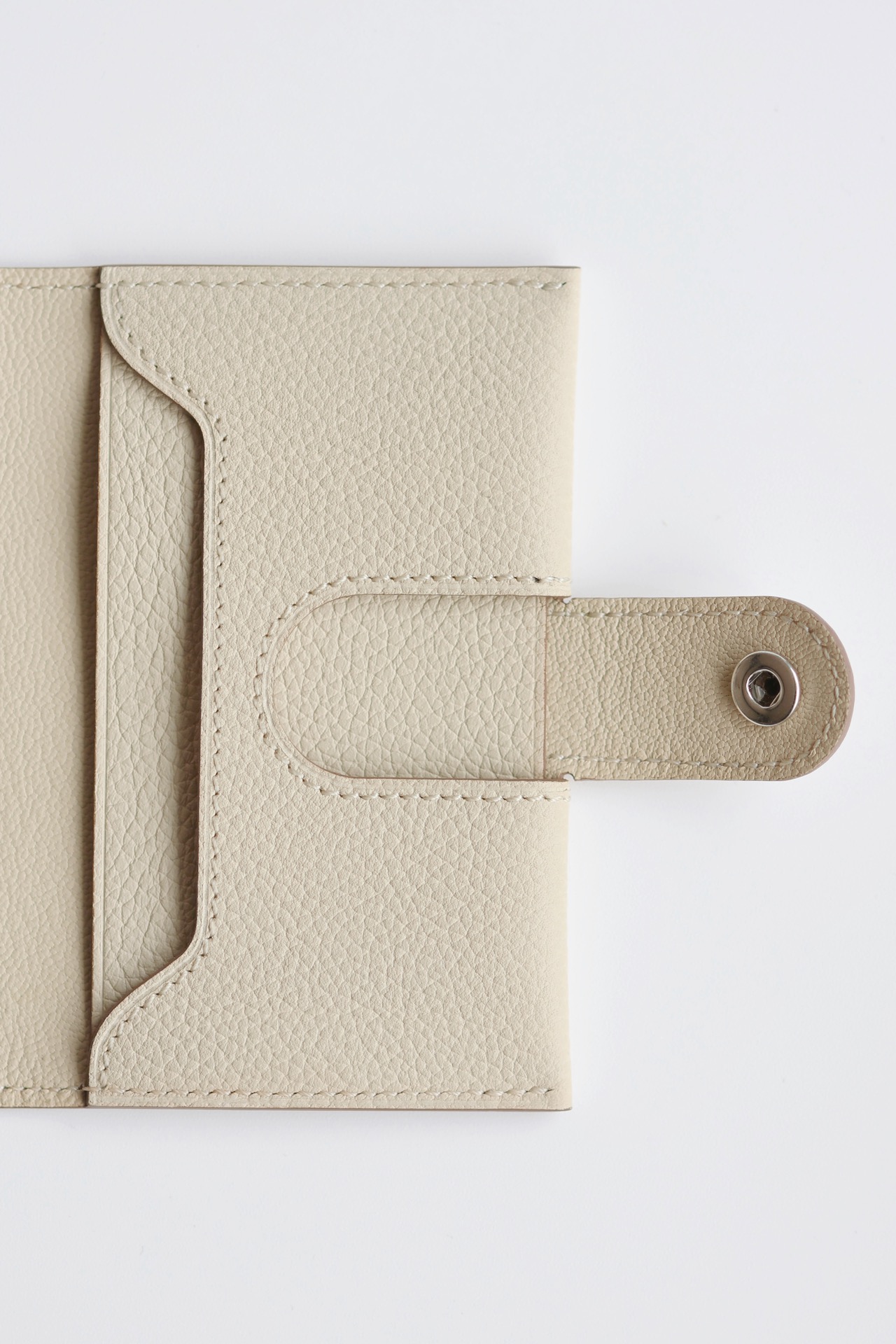 Hermes #10 Craie 10.5cm Evergrain Franc hardware Wallet