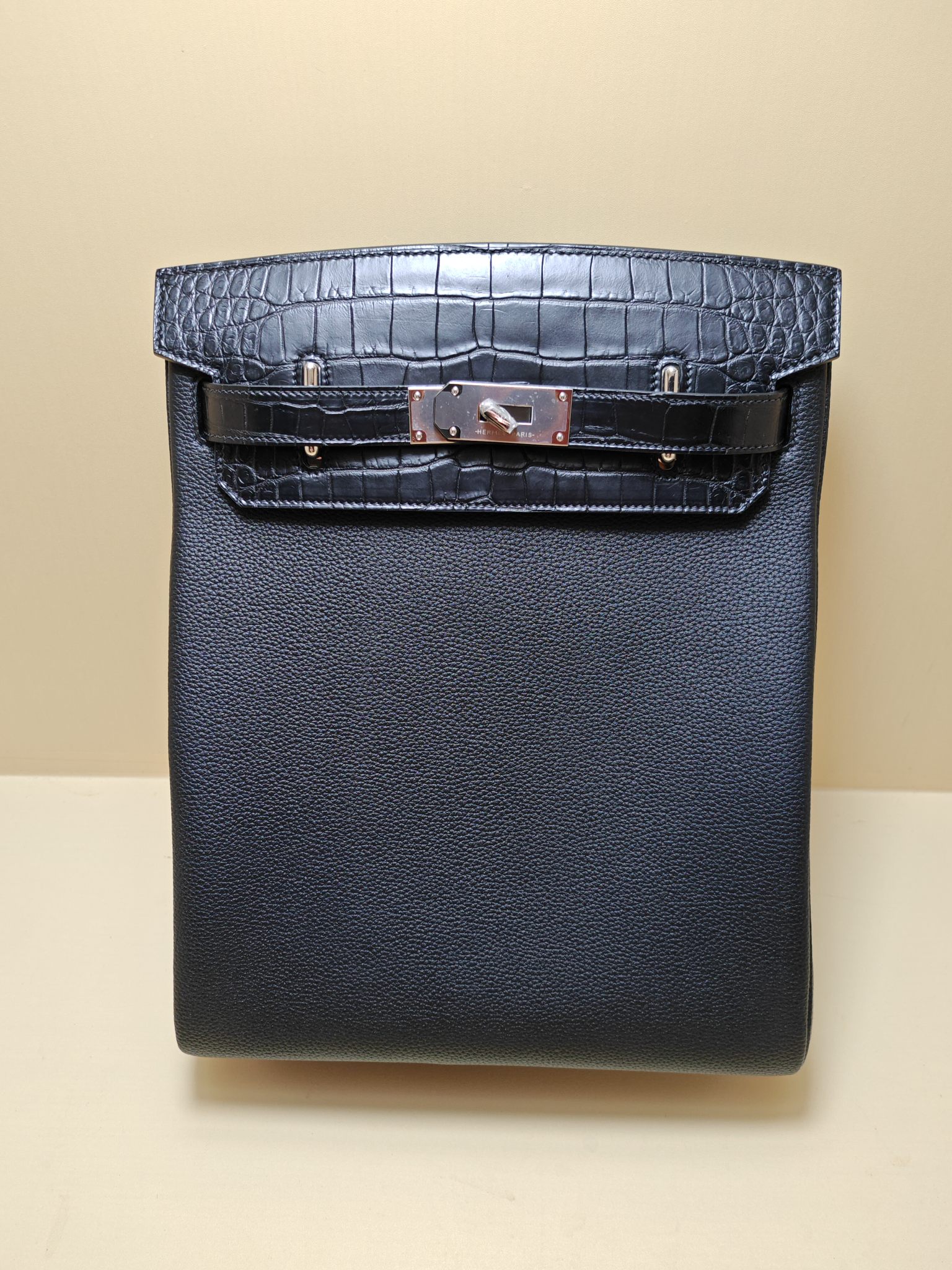 Hermes HAC a dos #73 Blue Sapphire Crocodile with Togo 26cm