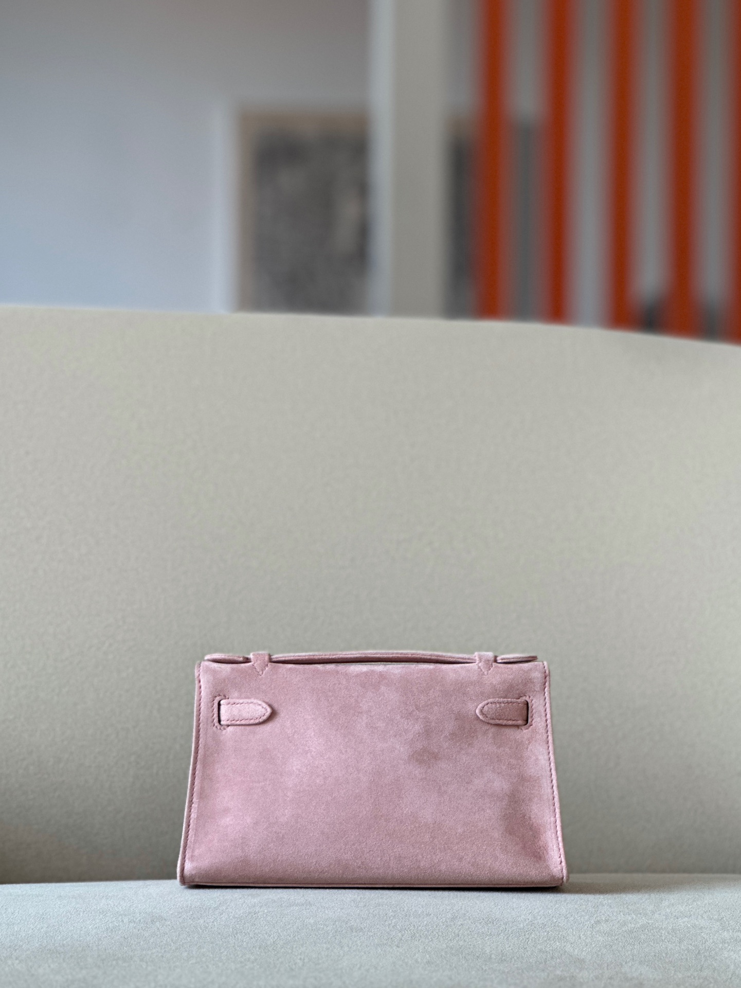 Hermes Kelly #G5 Bois de rose 22cm Doblis Suede