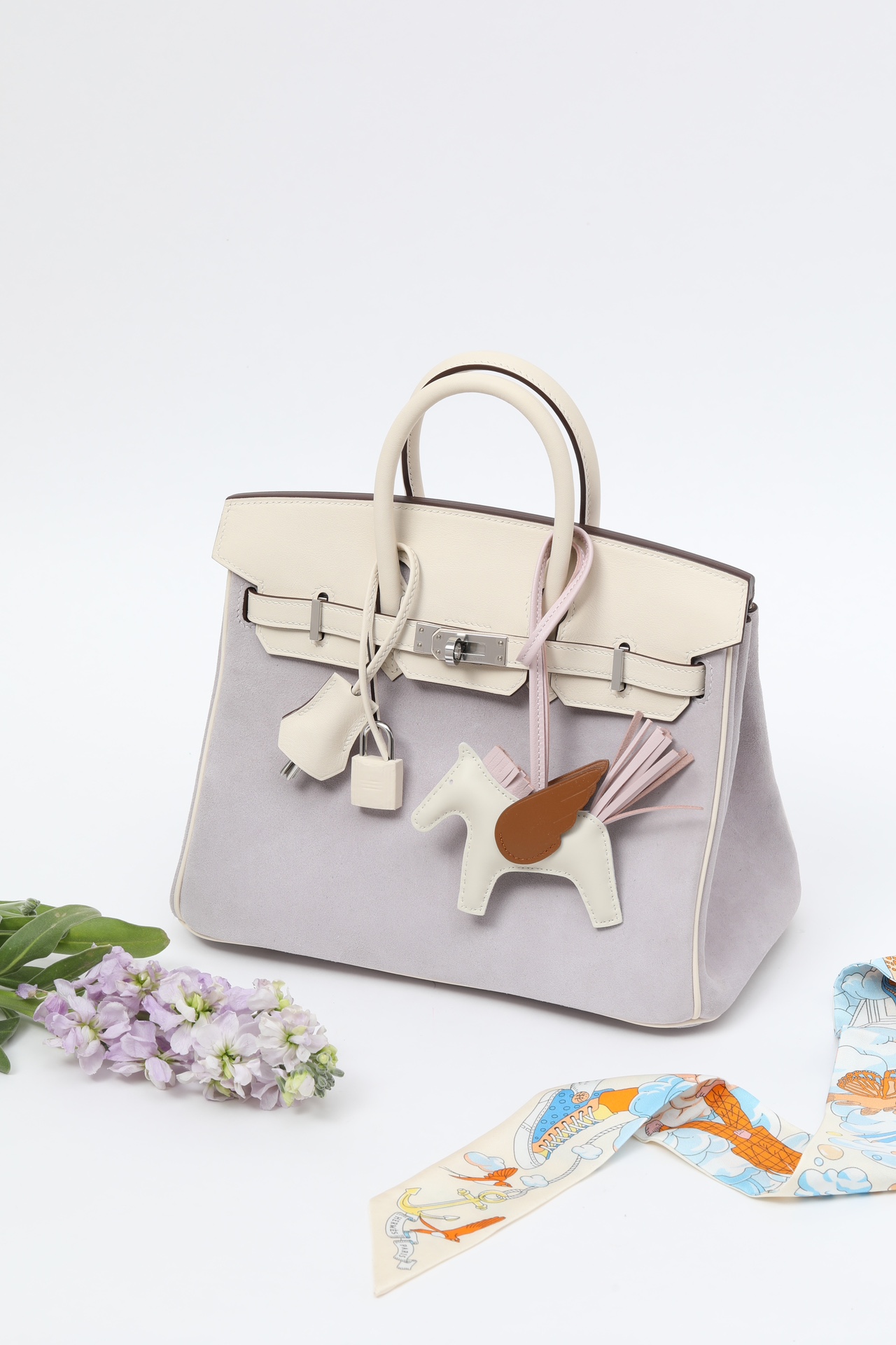 Hermes Birkin #4W Glycine 25-35cm Suede with Swift