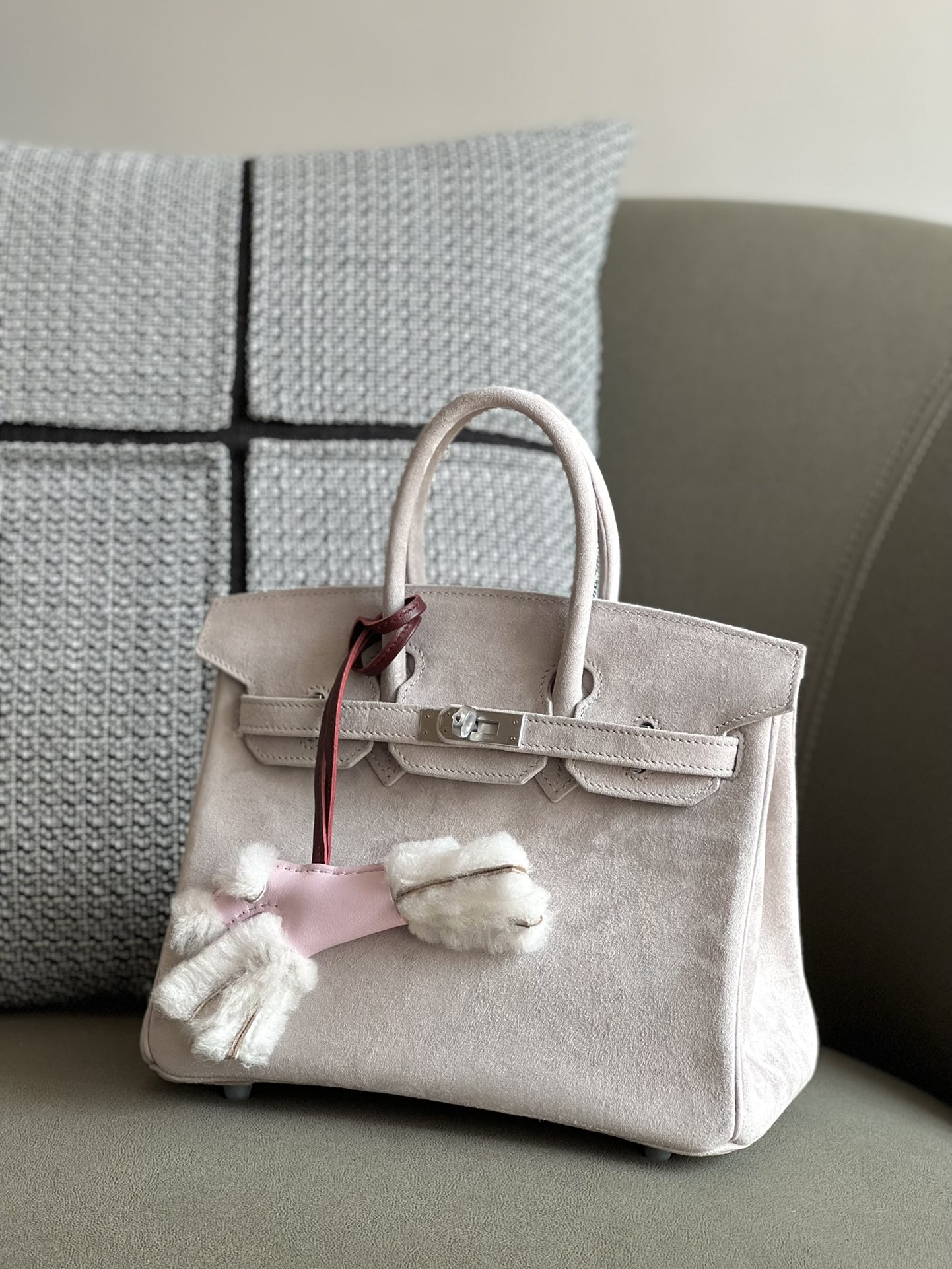 Hermes Birkin #80 Gris perple 25-35cm Doblie Suede
