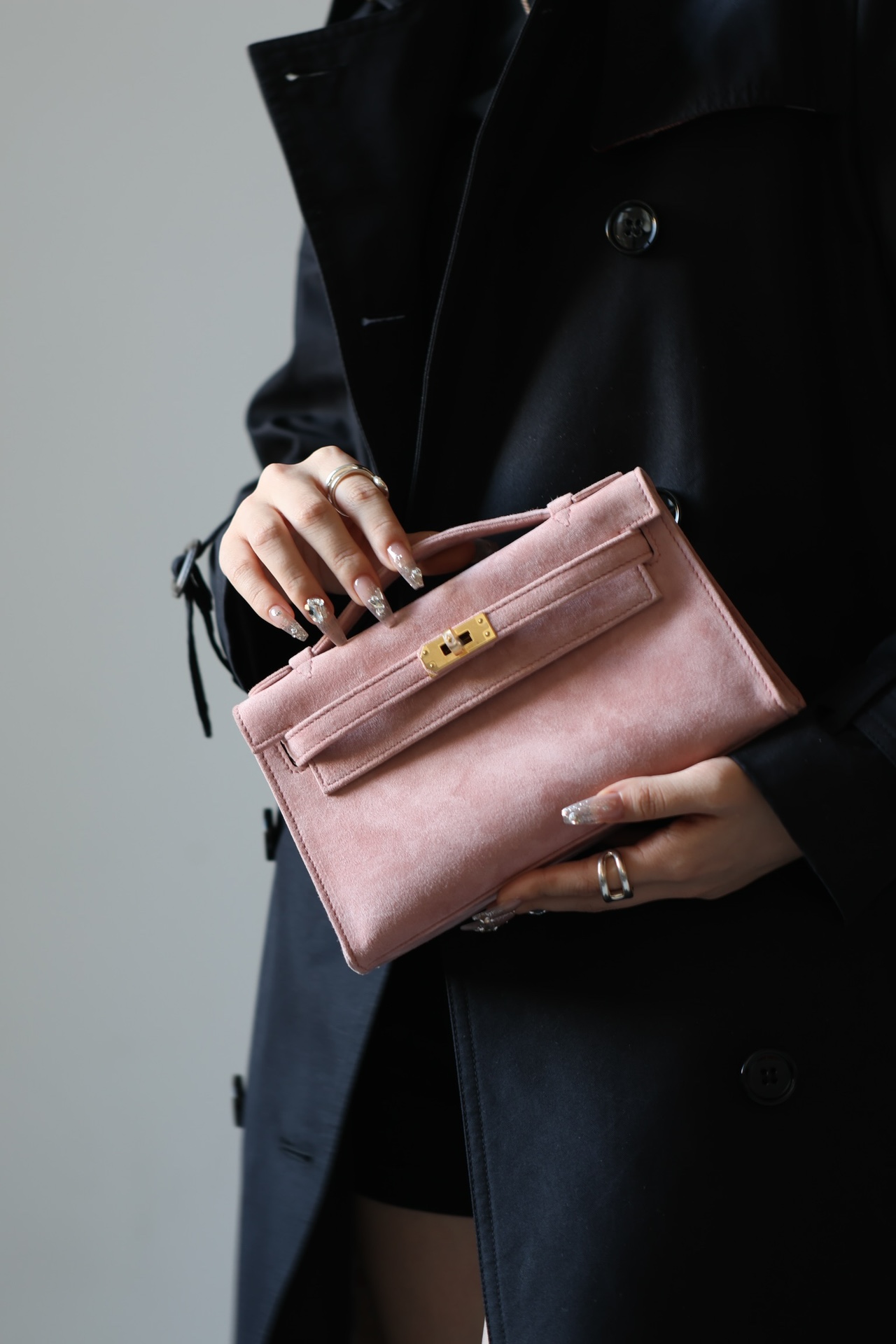 Hermes Kelly #G5 Bois de rose 22cm Doblis Suede