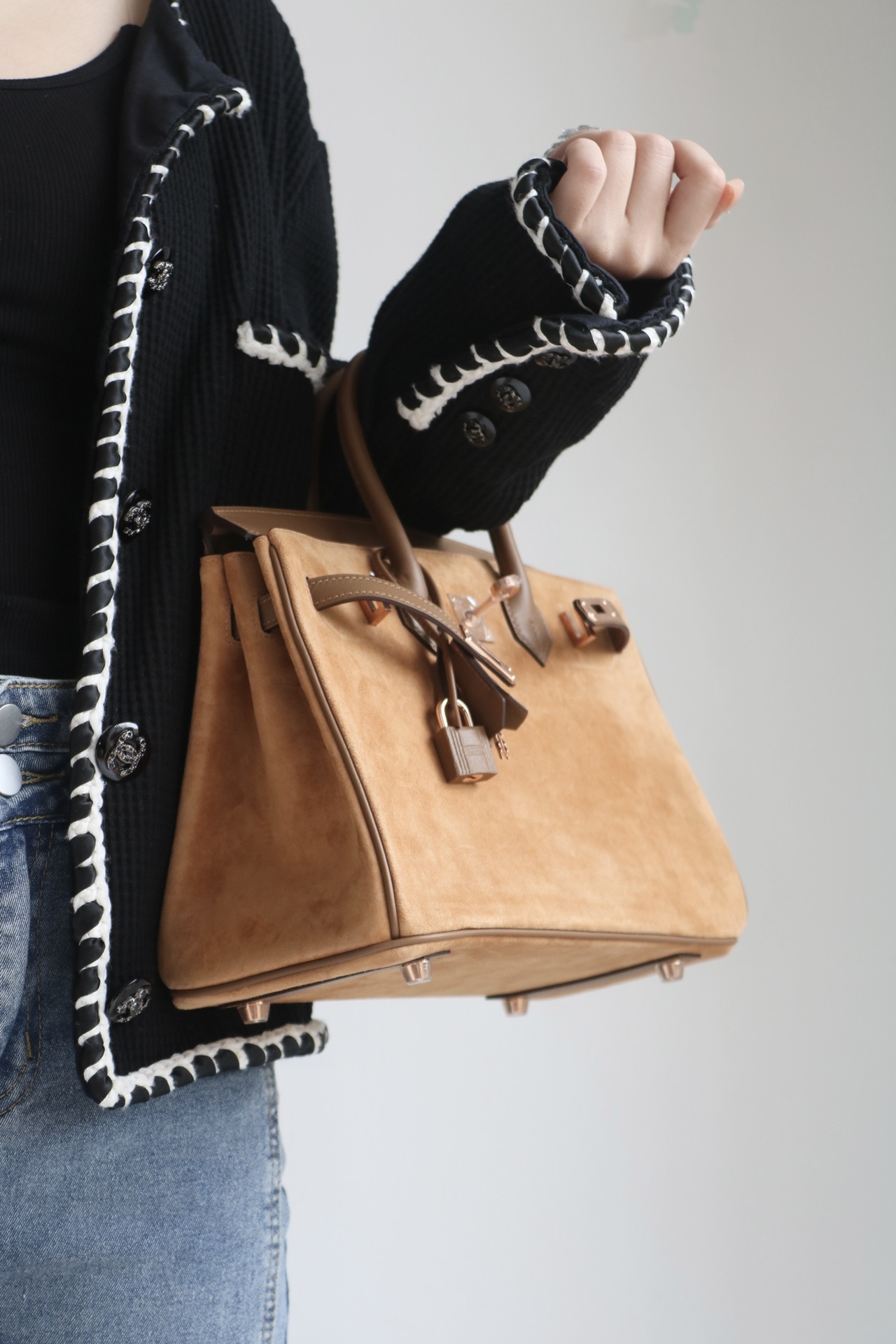 Hermes Birkin #3G Alezazn 25-35cm Suede with Swift