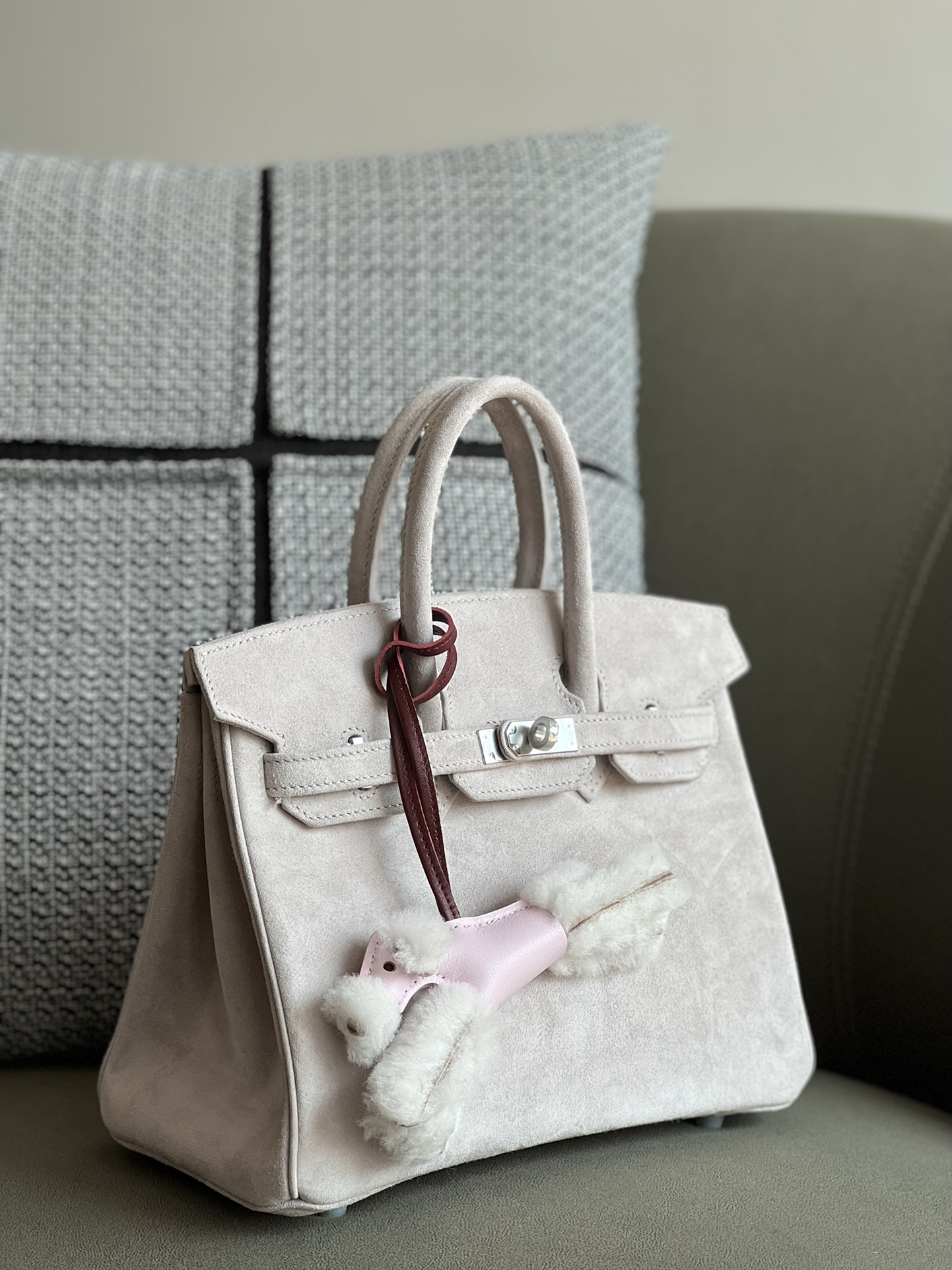 Hermes Birkin #80 Gris perple 25-35cm Doblie Suede