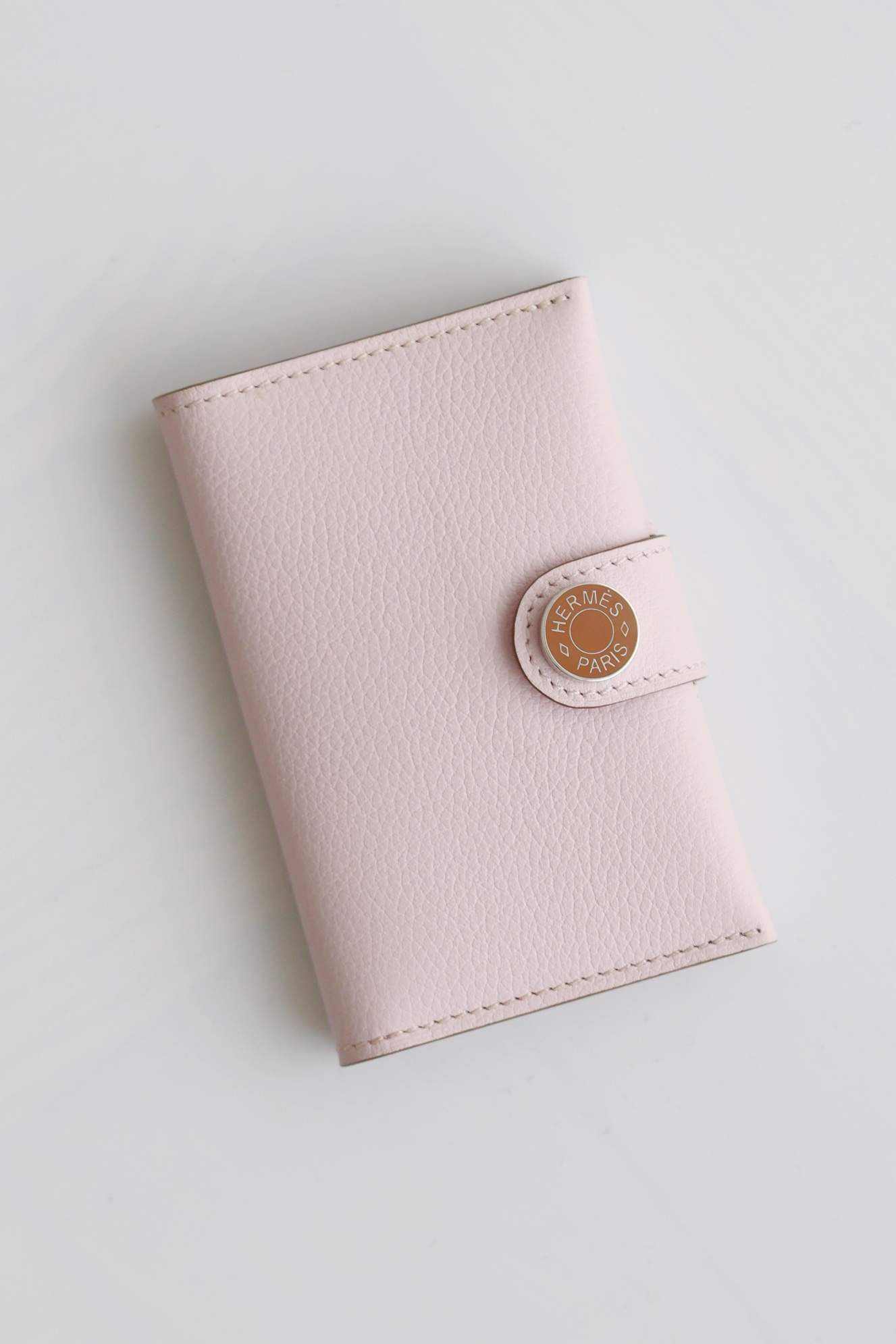 Hermes #09 Mauve pale 10.5cm Evergrain Franc hardware Wallet
