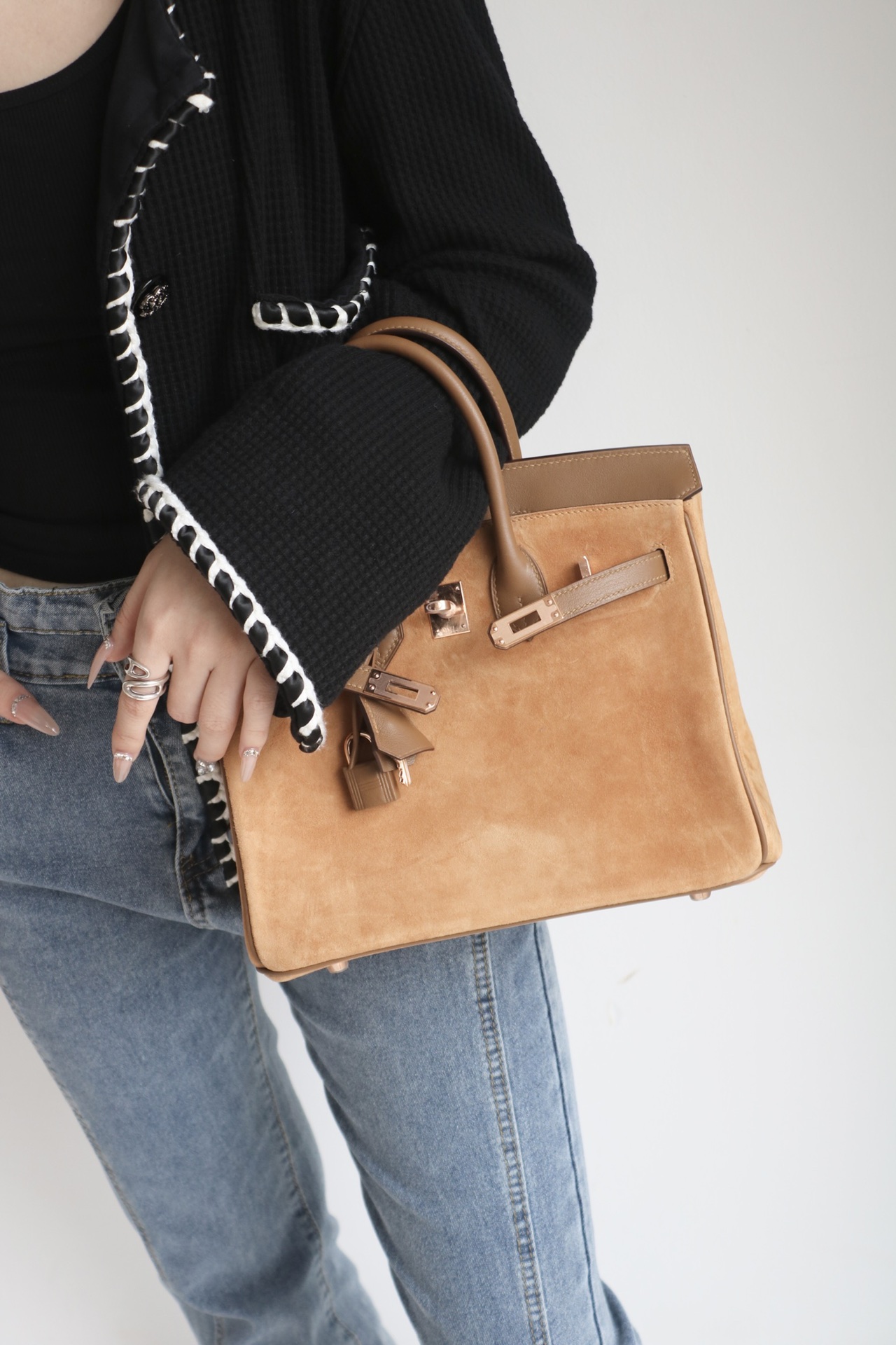 Hermes Birkin #3G Alezazn 25-35cm Suede with Swift