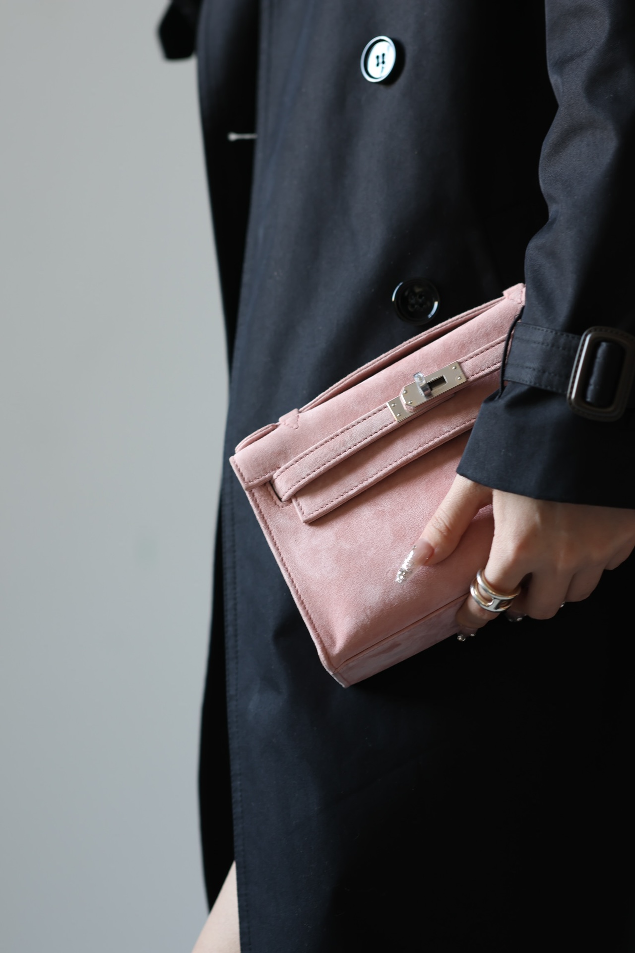 Hermes Kelly #G5 Bois de rose 22cm Doblis Suede